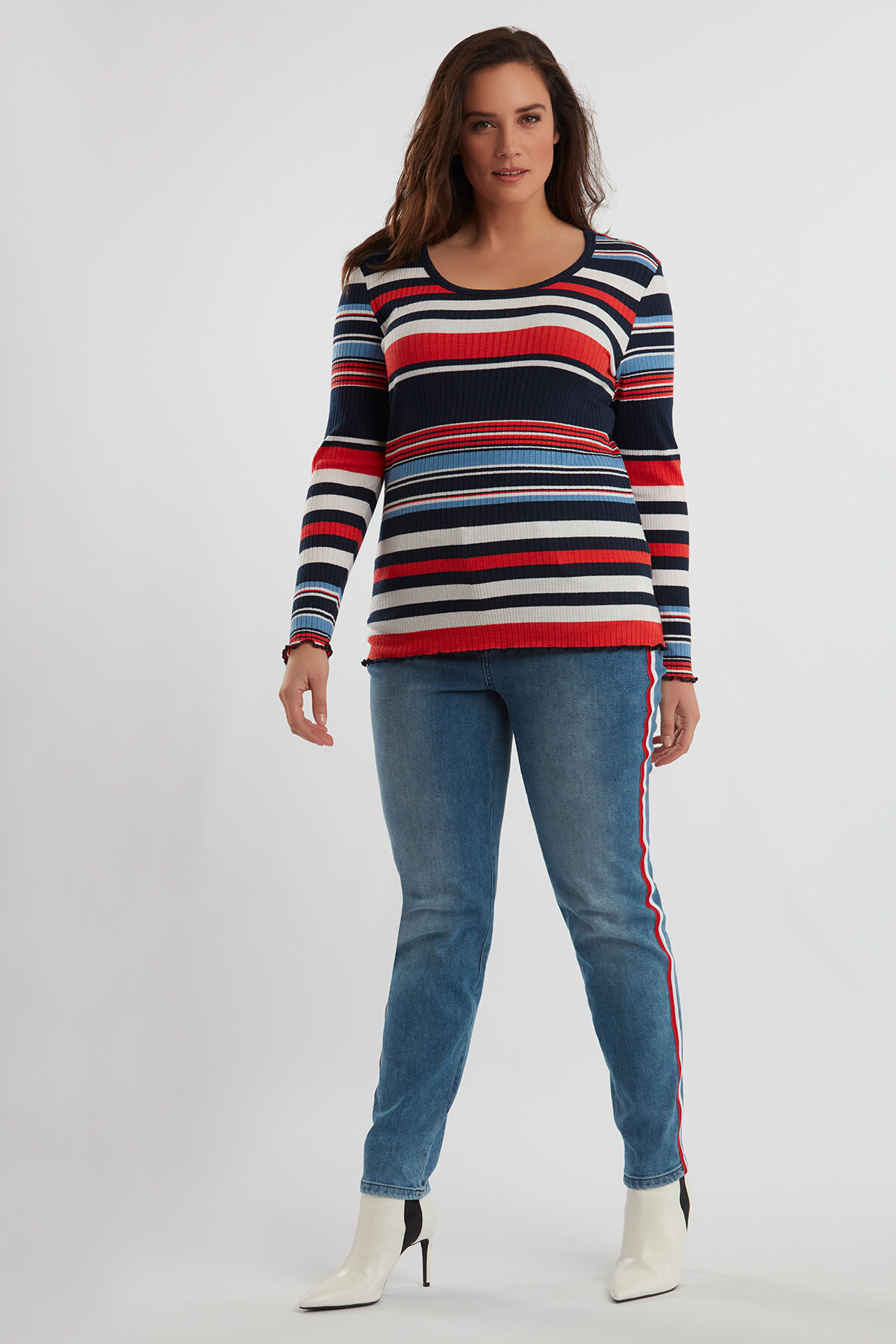 Gestreept rib shirt image number 3