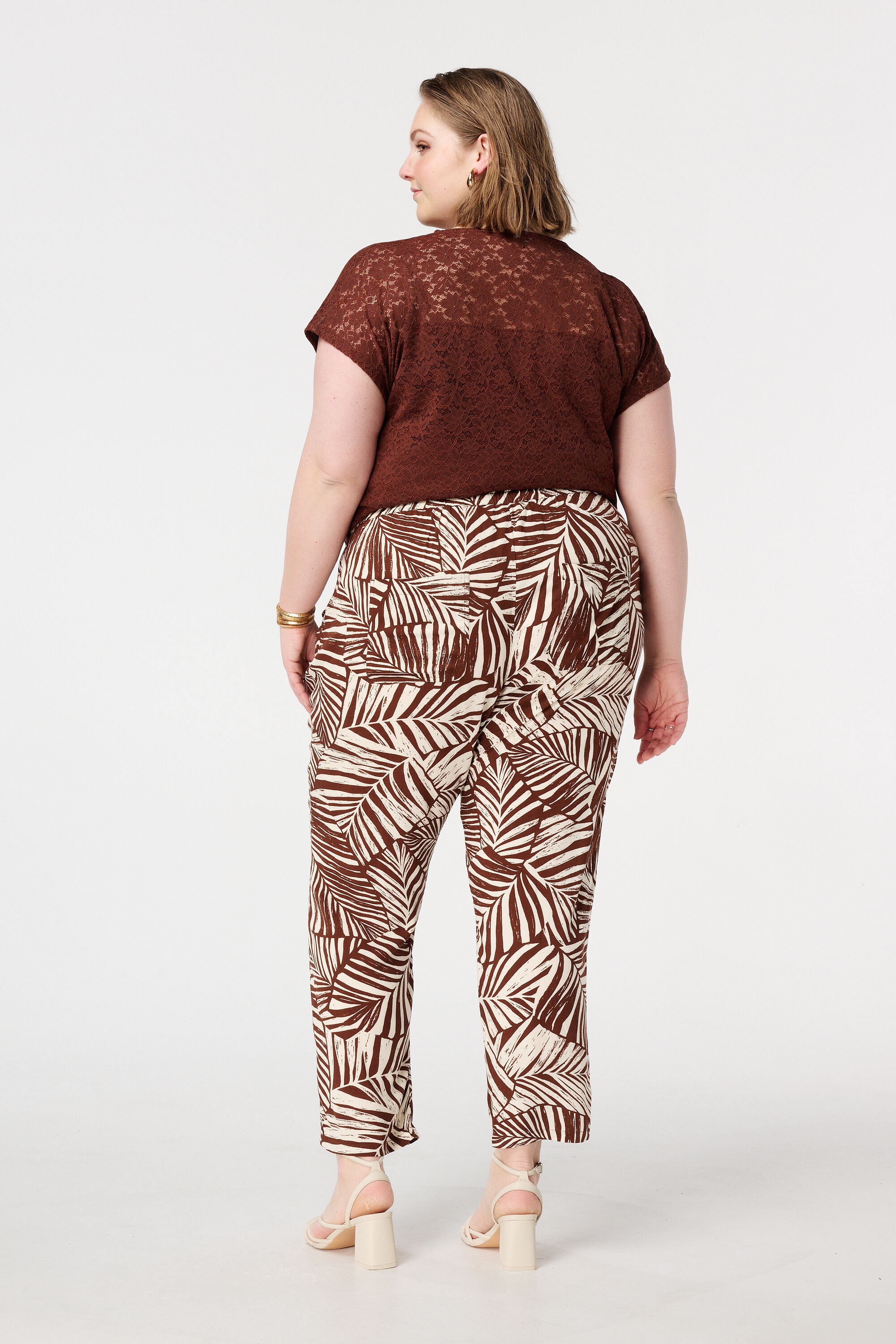 Straight leg broek met print image number 3