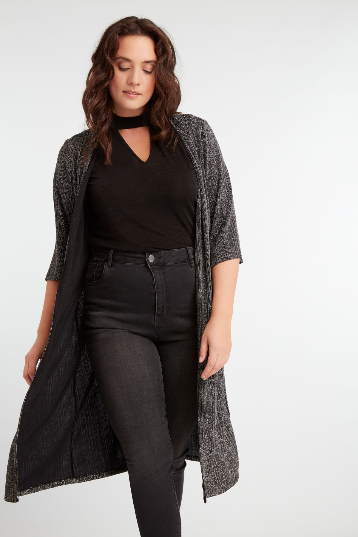 Lang vest met Lurex image number 3