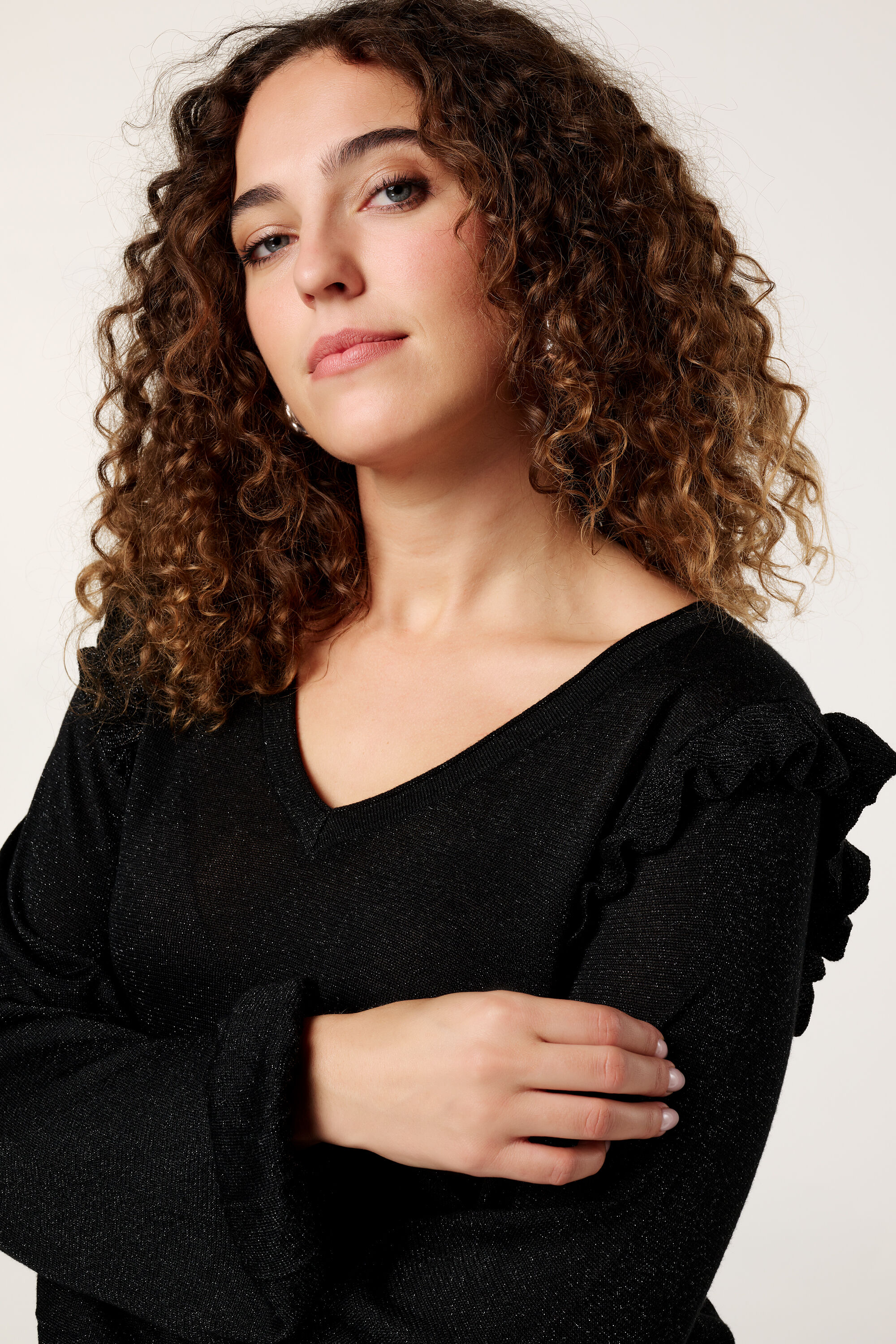 Trui met ruches en glitter image number 4