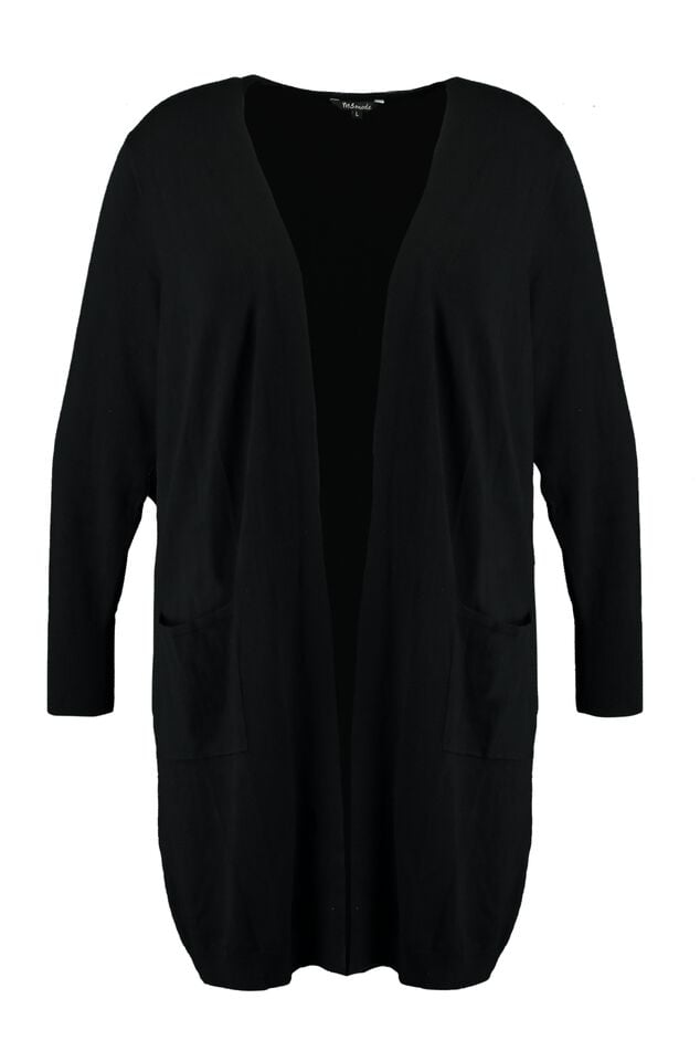 Fijngebreid openvallend vest image number 1