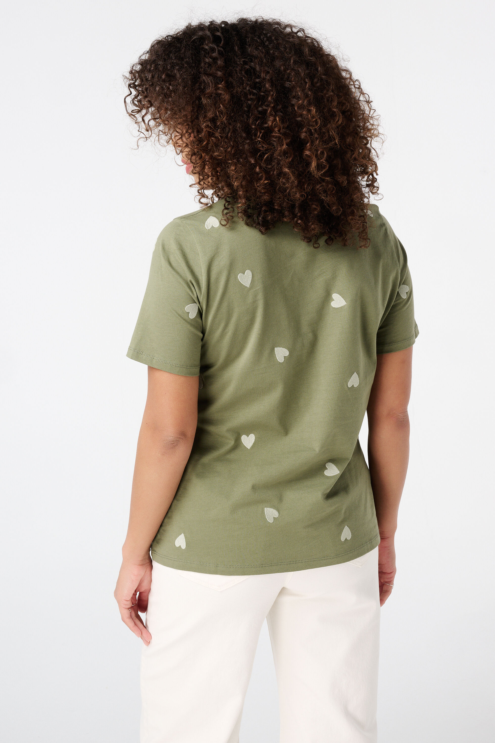T-shirt met geborduurde hartjes image number 3