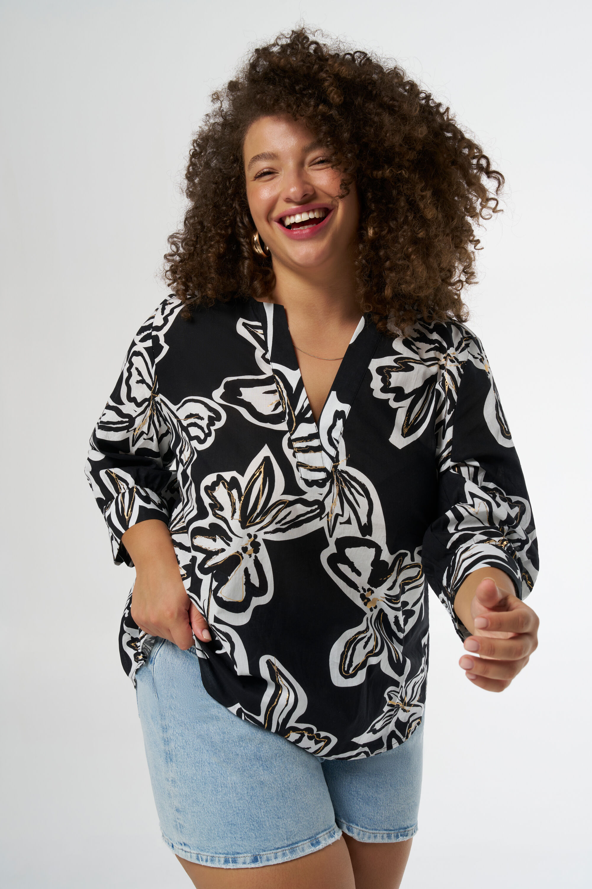 Blouse met v-hals image number 0