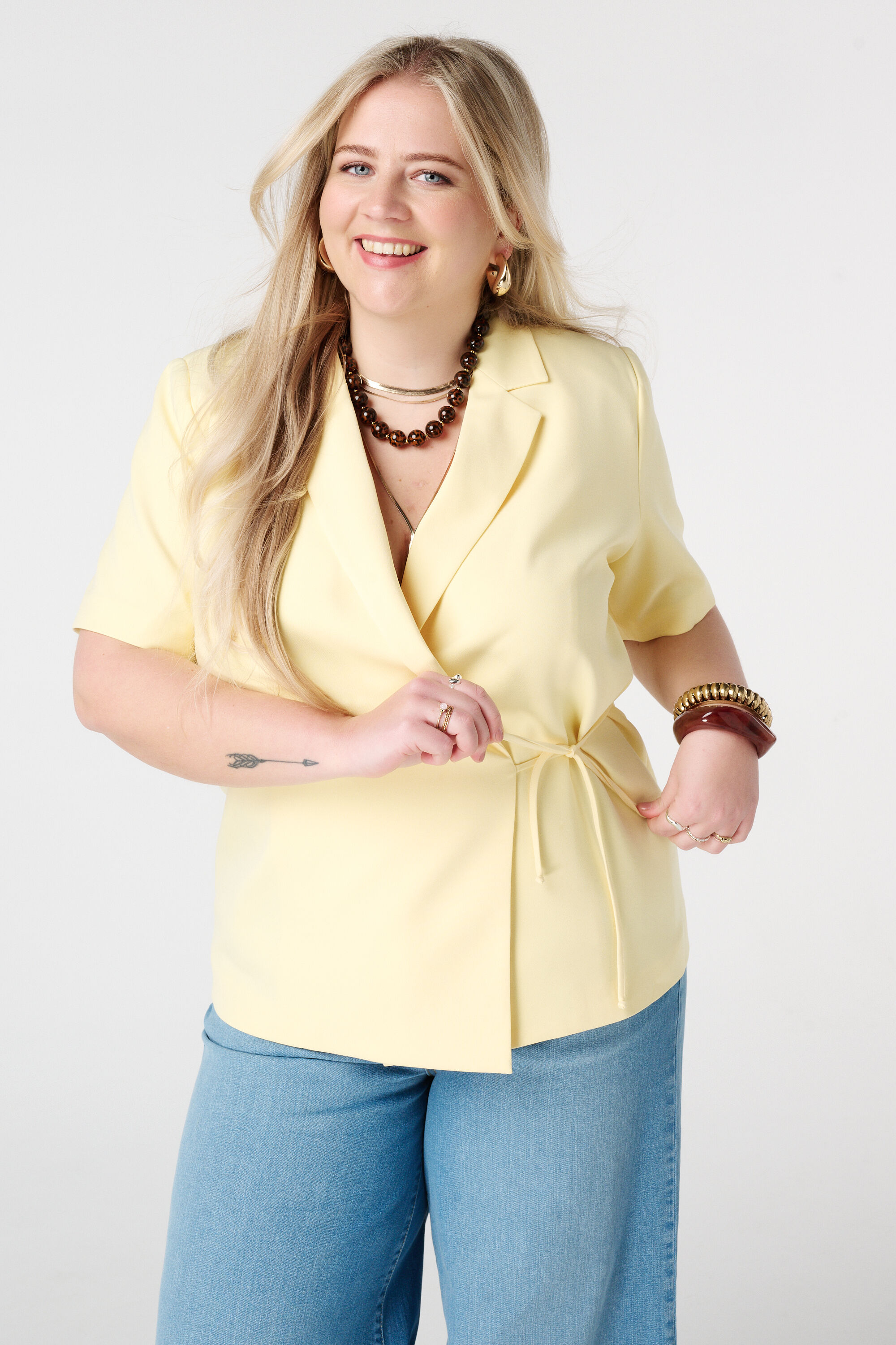 Korte mouwen blazer met overslag