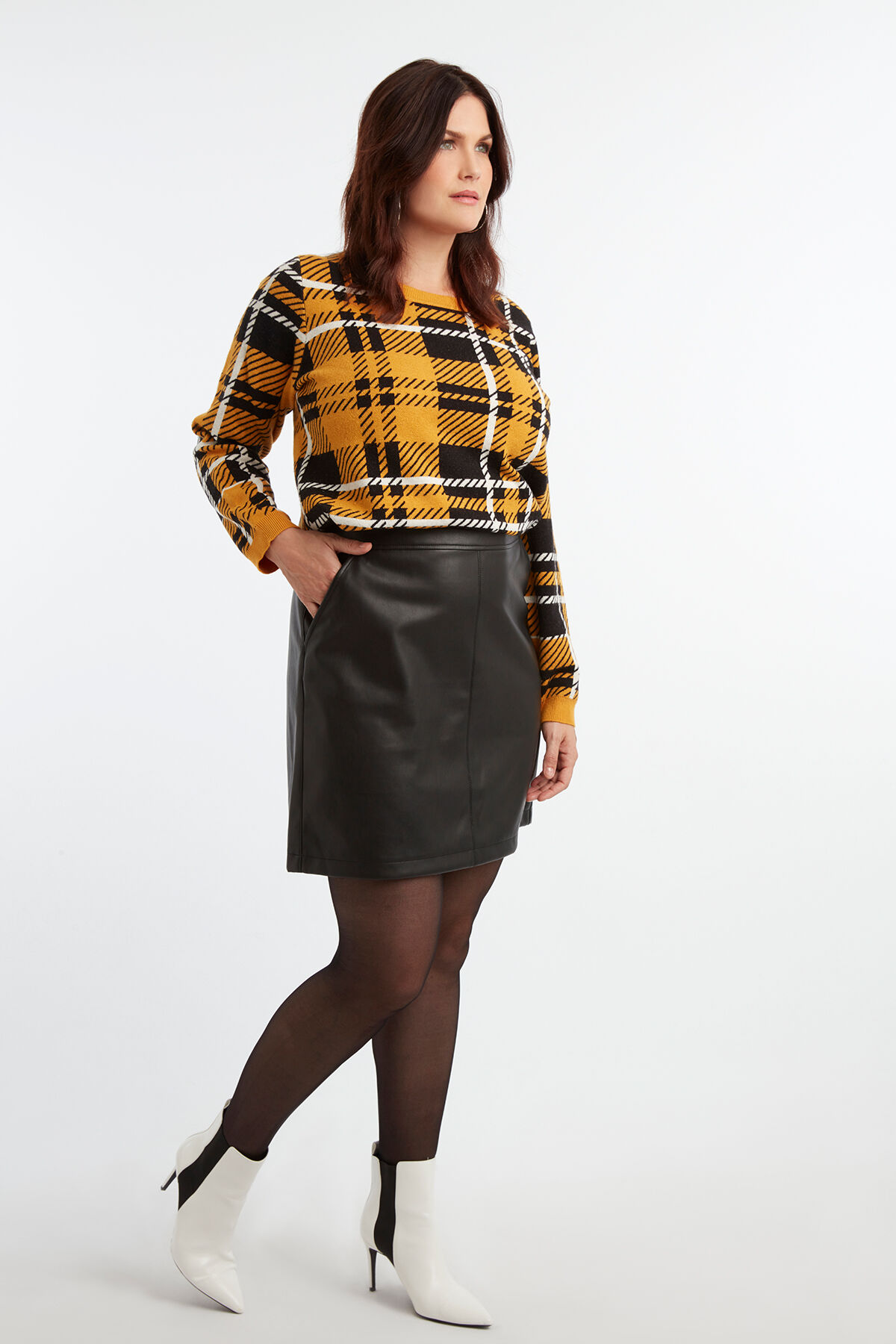 Trui met geruite print image number 5