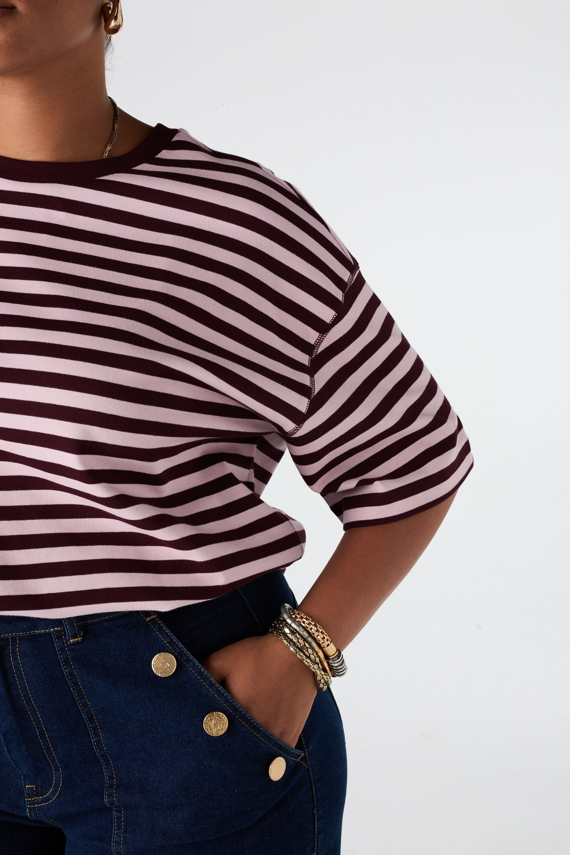 Oversized gestreept t-shirt image number 6