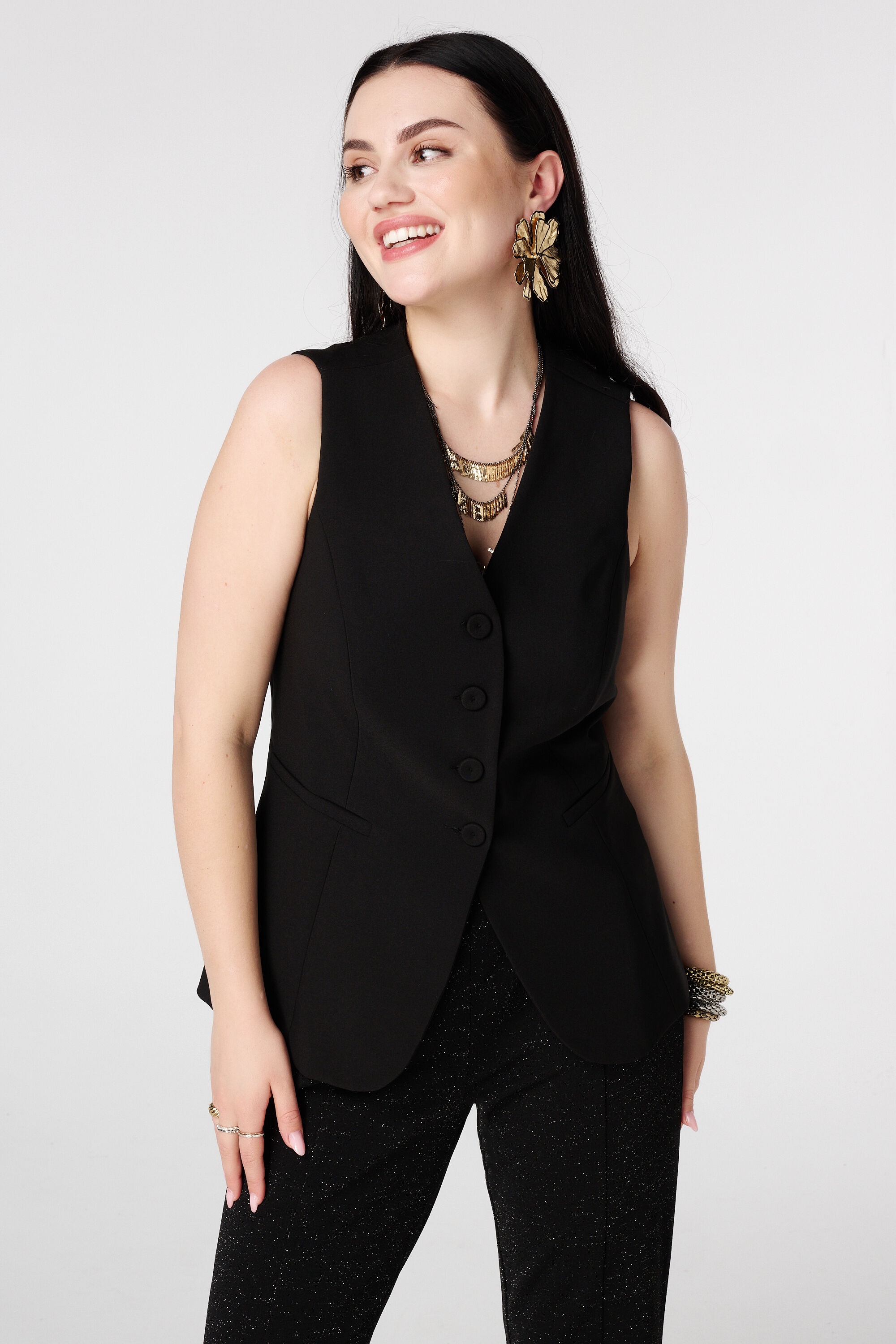 Gilet met knoopsluiting