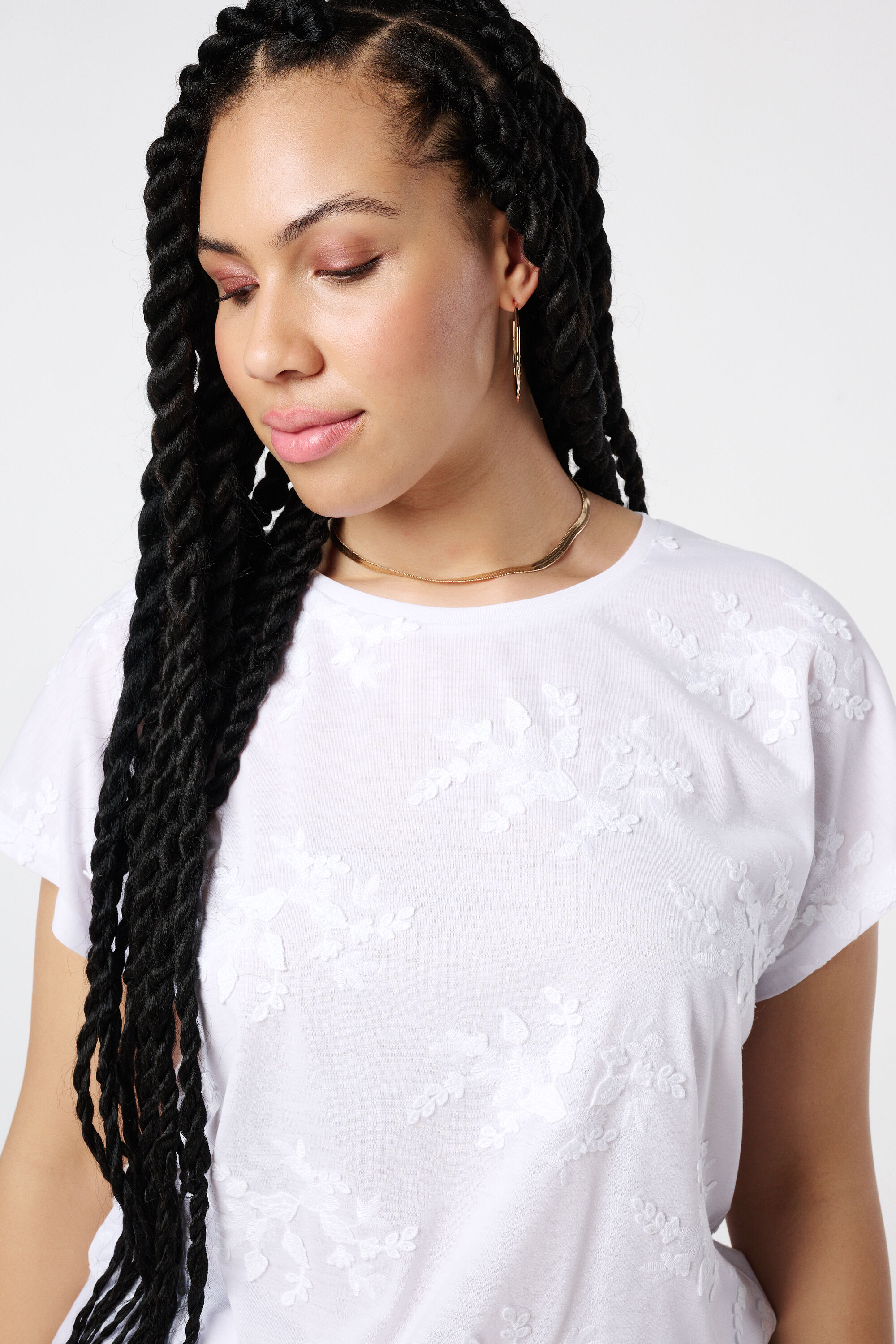 T-shirt met broderie image number 4