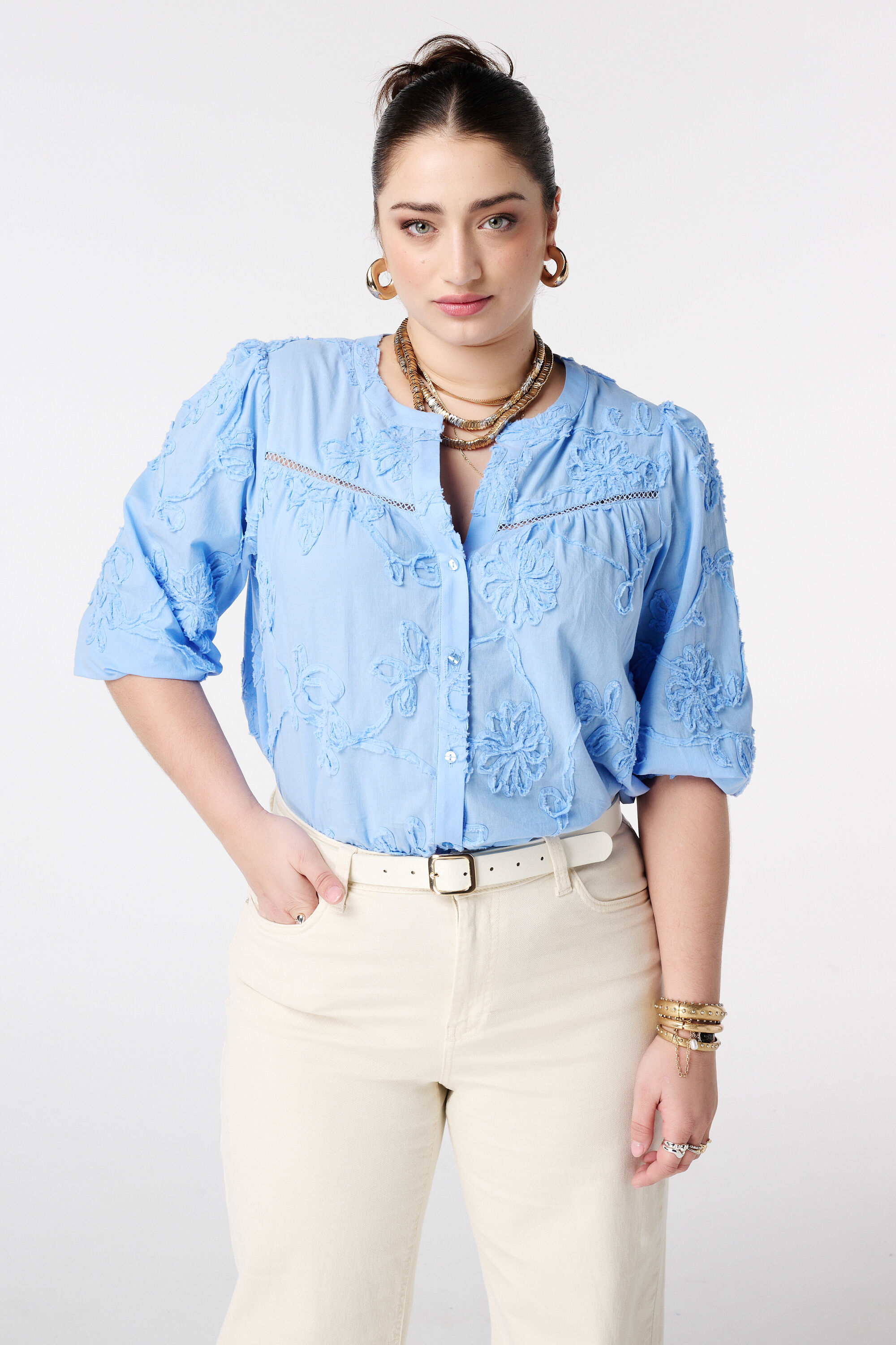 Blouse met bloemenprint