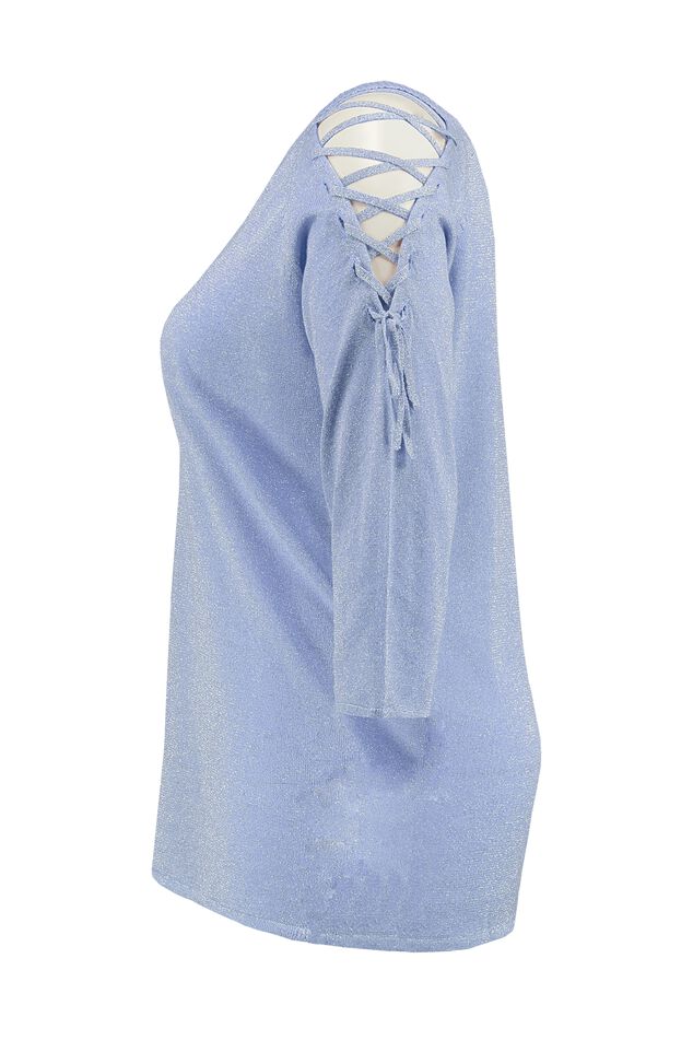 Trui met lurex en rijgdetail image number 4