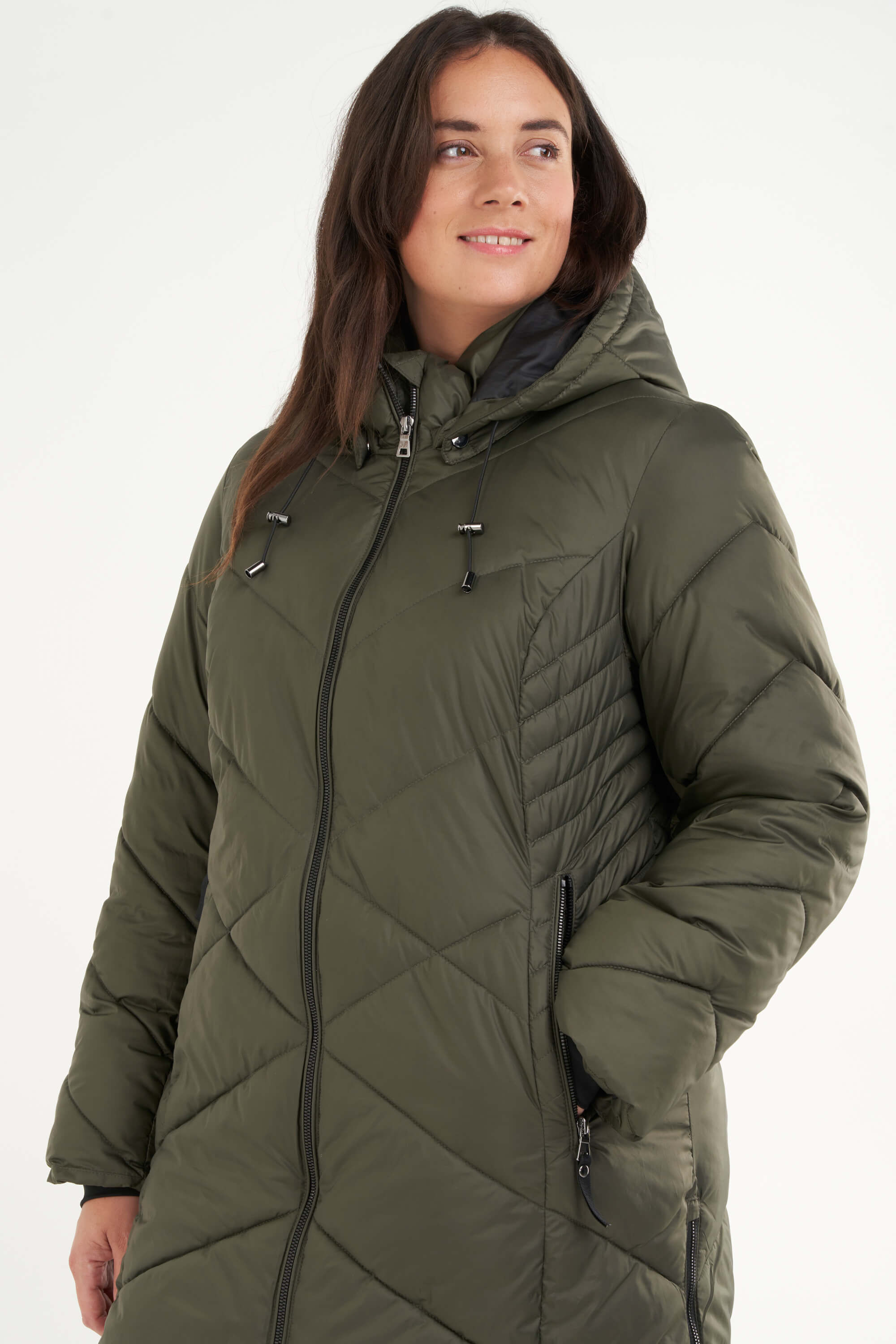 Lange gewatteerde jas image number 6