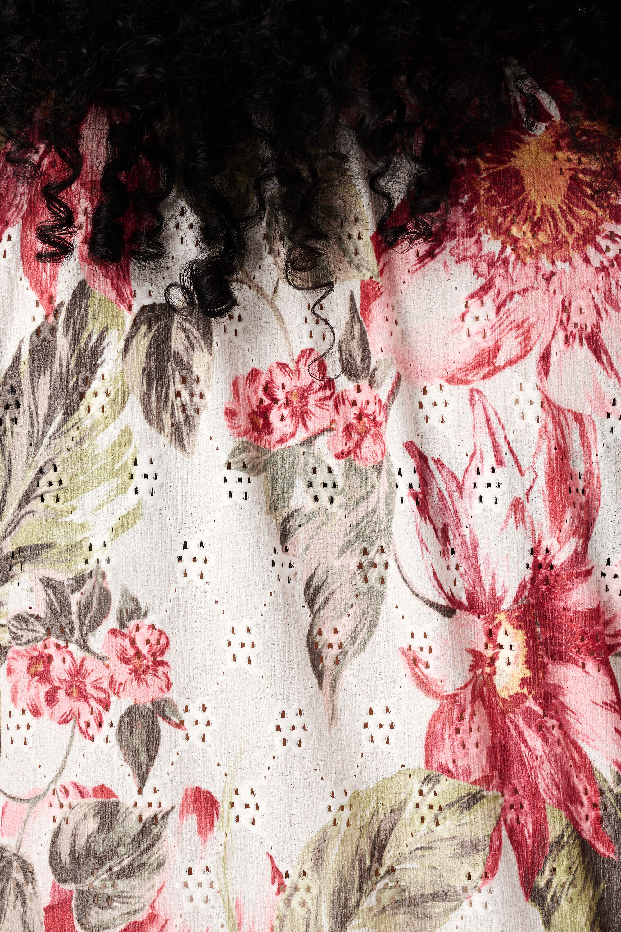 Kanten top met print image number 6