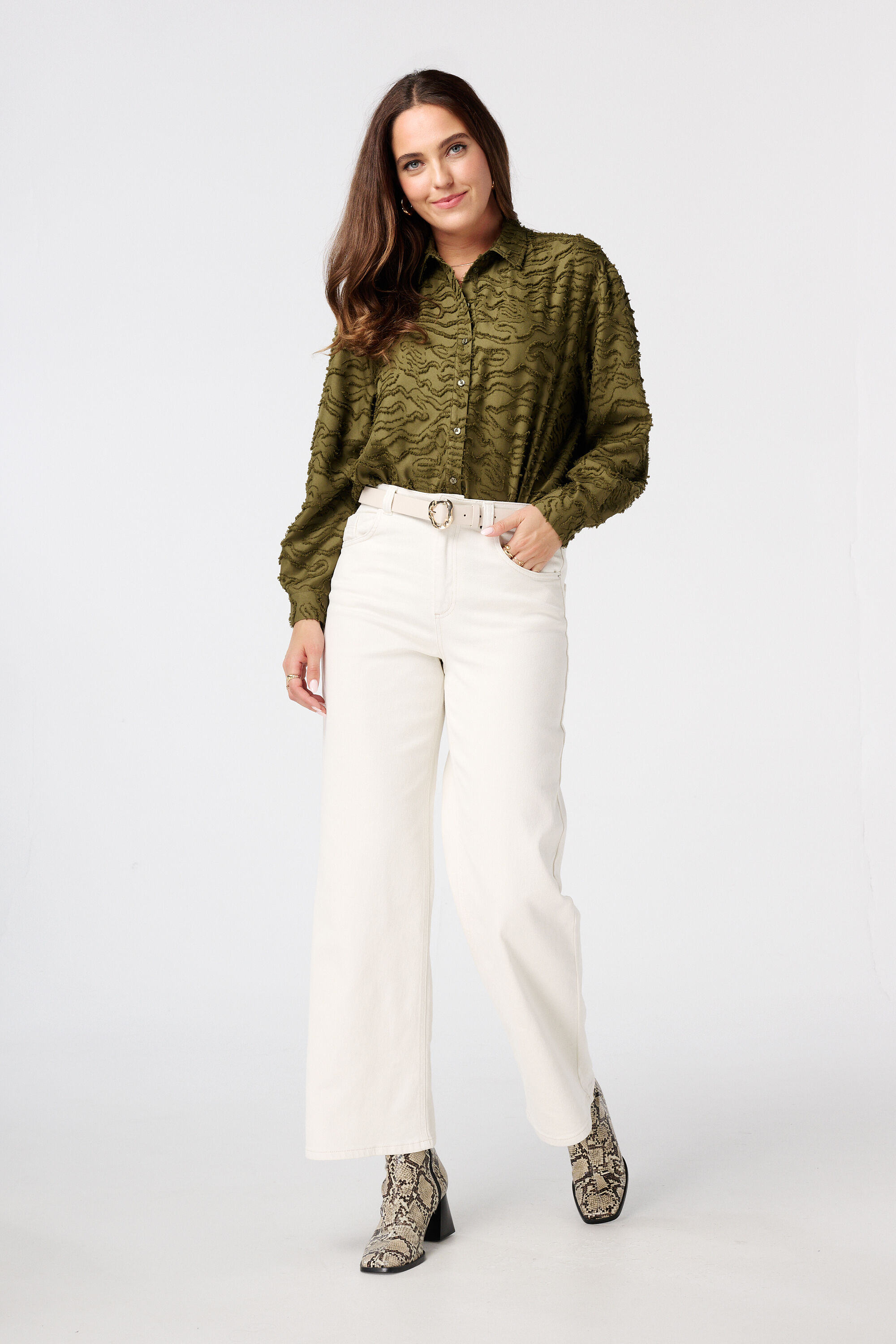 Structuur geweven oversized blouse image number 5