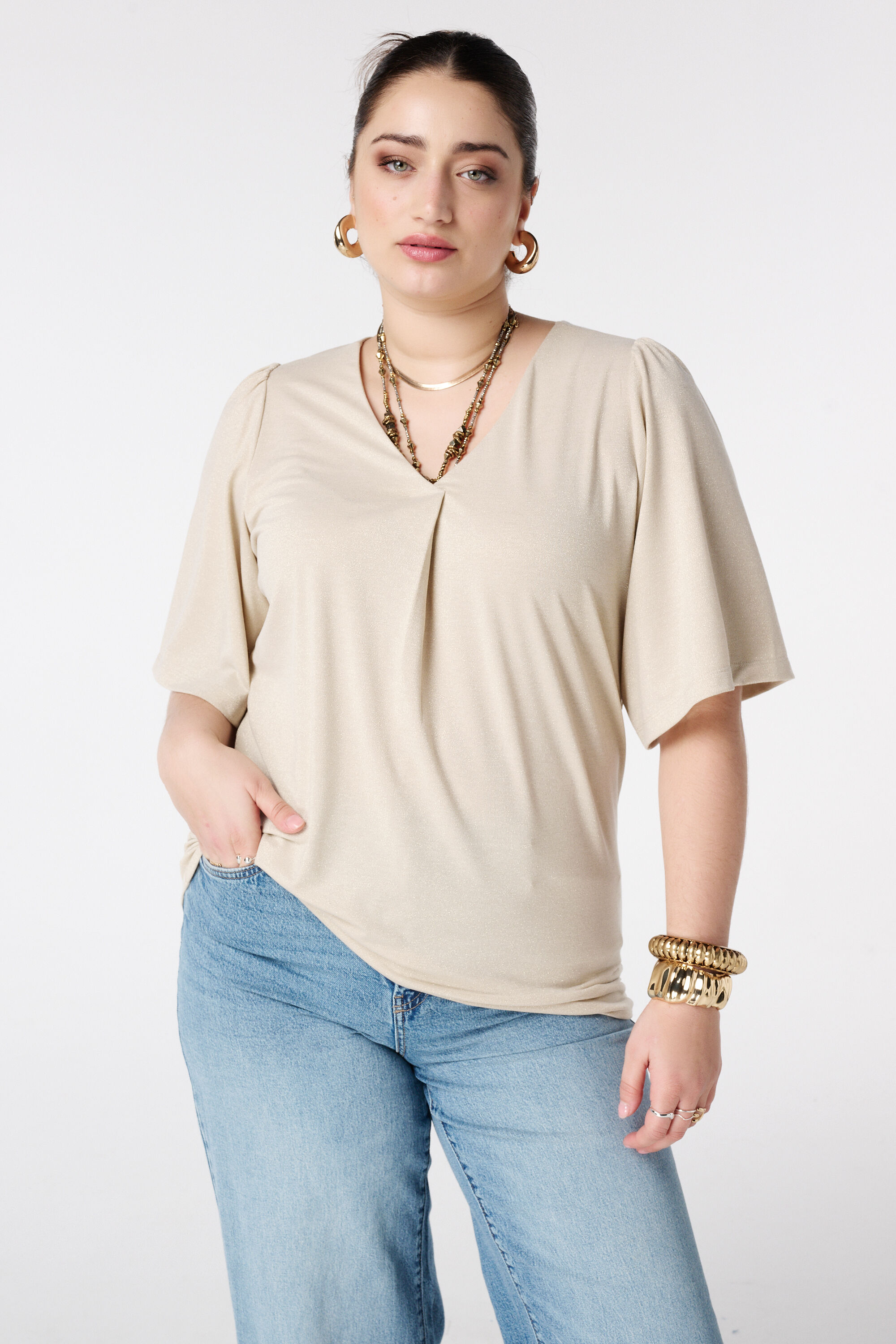 Top met vlindermouwen