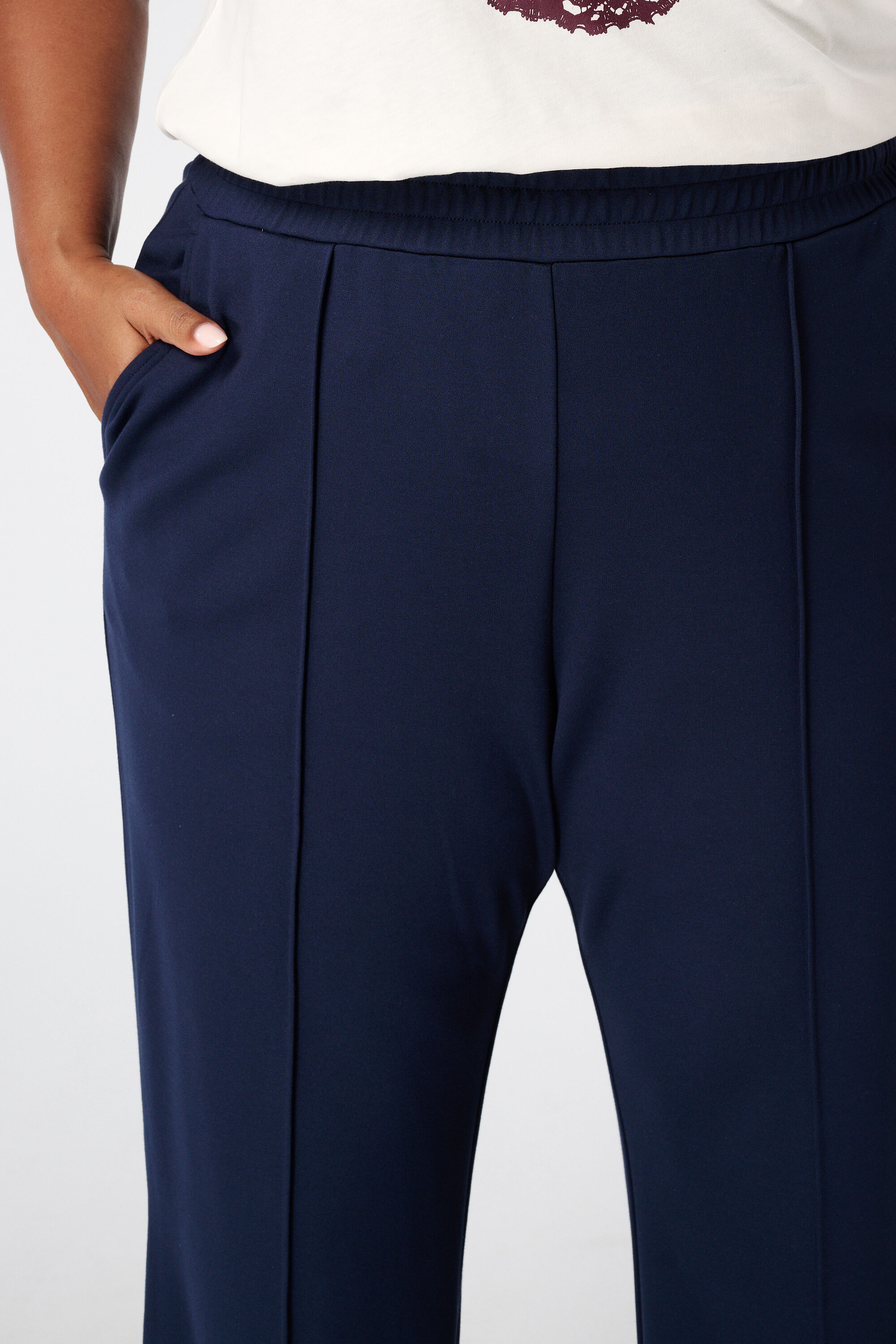 Wide leg pantalon met elastische taille image number 4