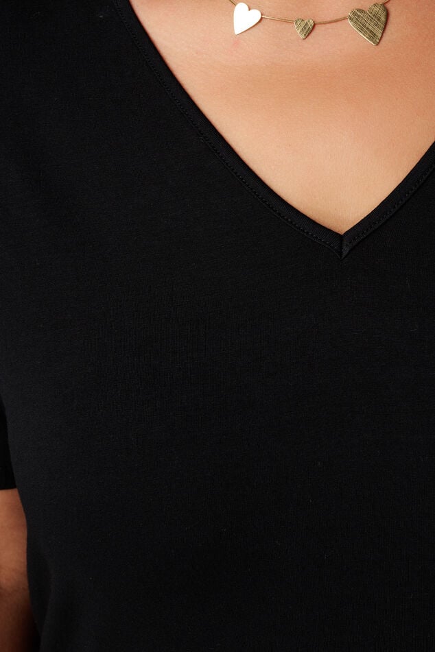 T-shirt met V-hals image number 6