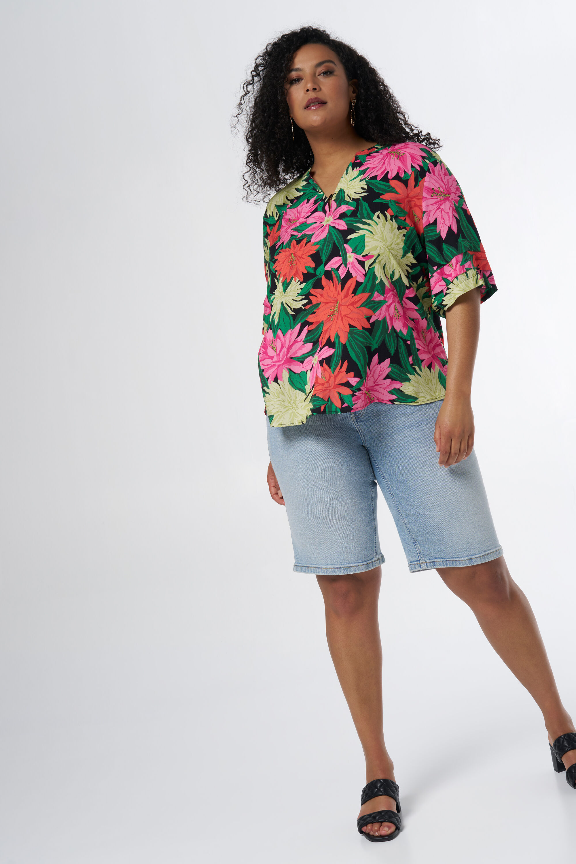 Blouse met korte mouwen en print image number 5