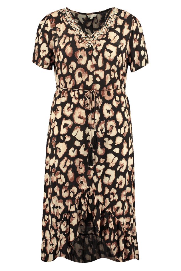 golf Verraad Isaac Dames Lange jurk met luipaardprint | MS Mode