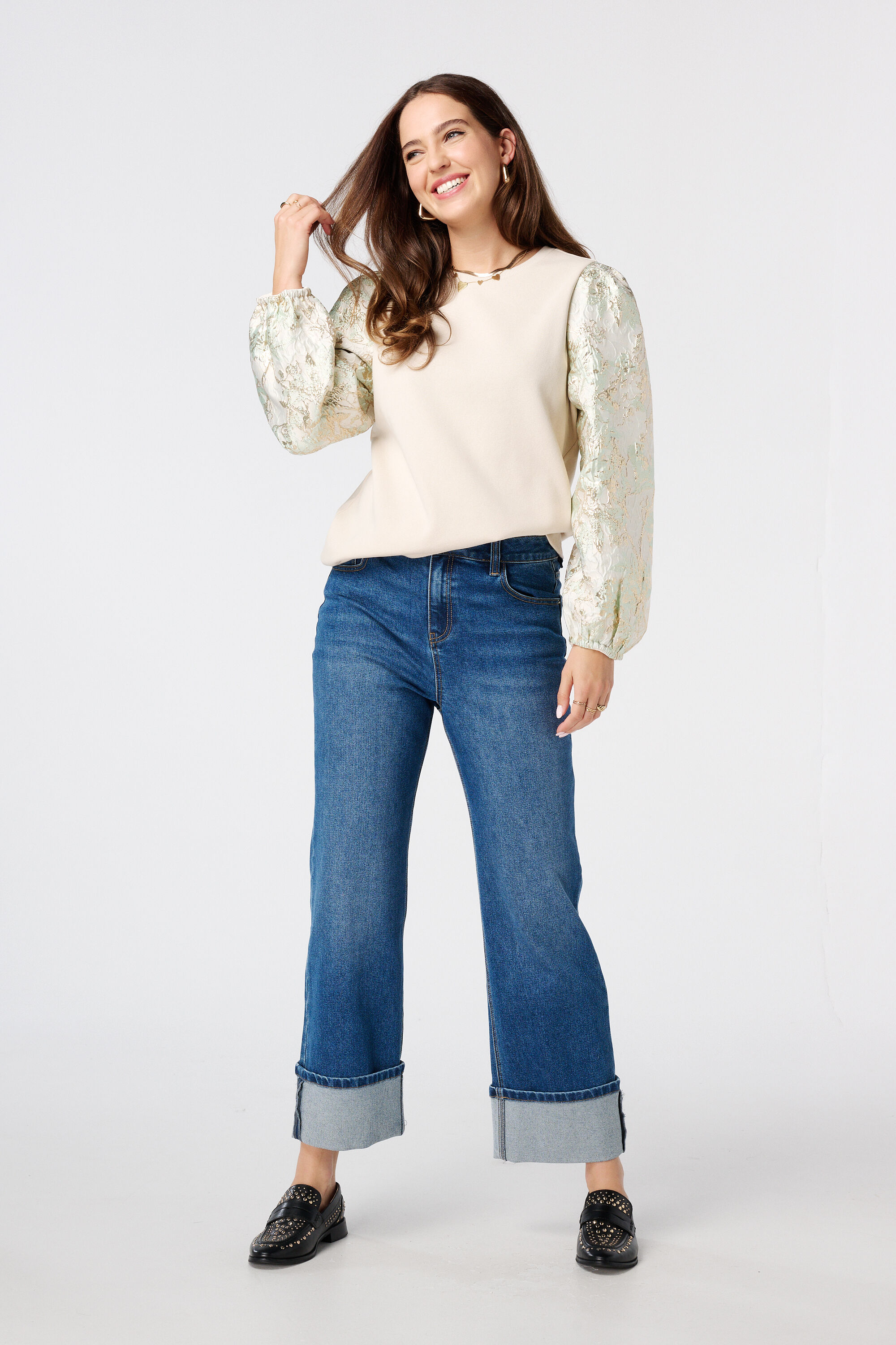 Sweater met print op de mouwen image number 5