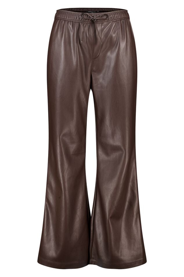 Wide leg broek met zijstreep van PU image number 1