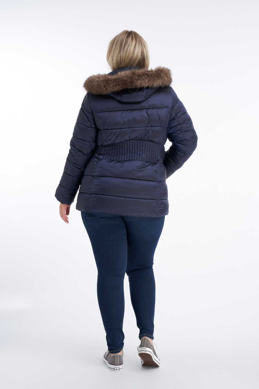 Gewatteerde jas met capuchon image number 3