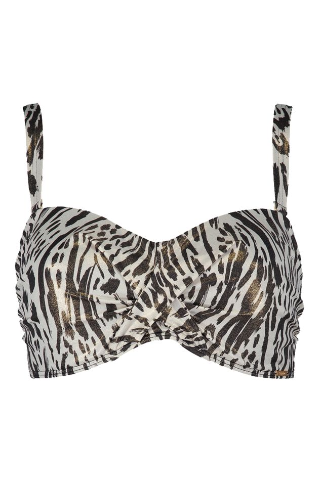 Bandeautop met animalprint - Gold rush image number 0