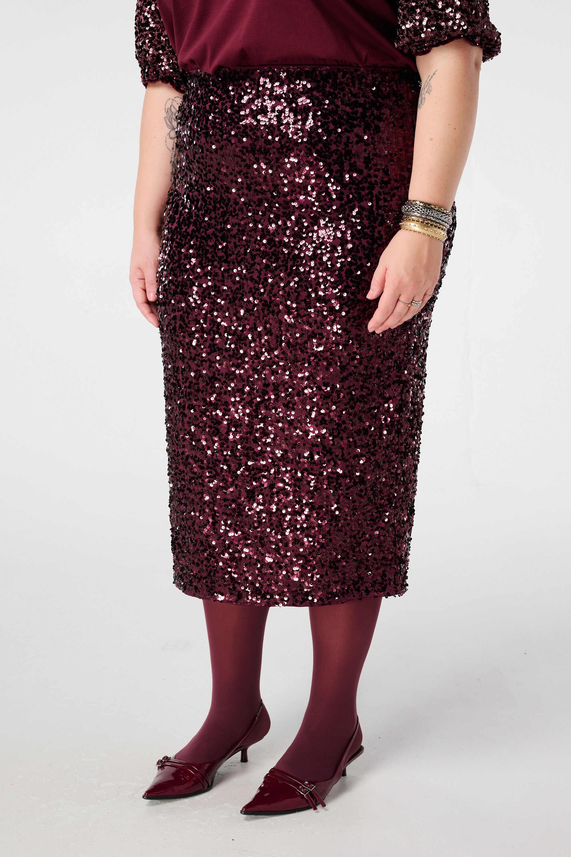 Pailletten rok met stretch image number 5