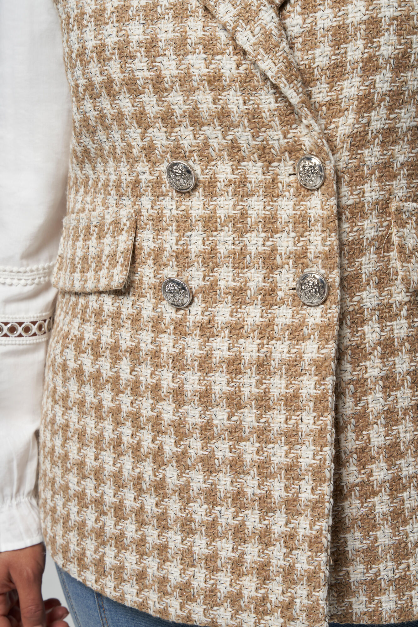 Tweekleurige tweed gilet image number 4