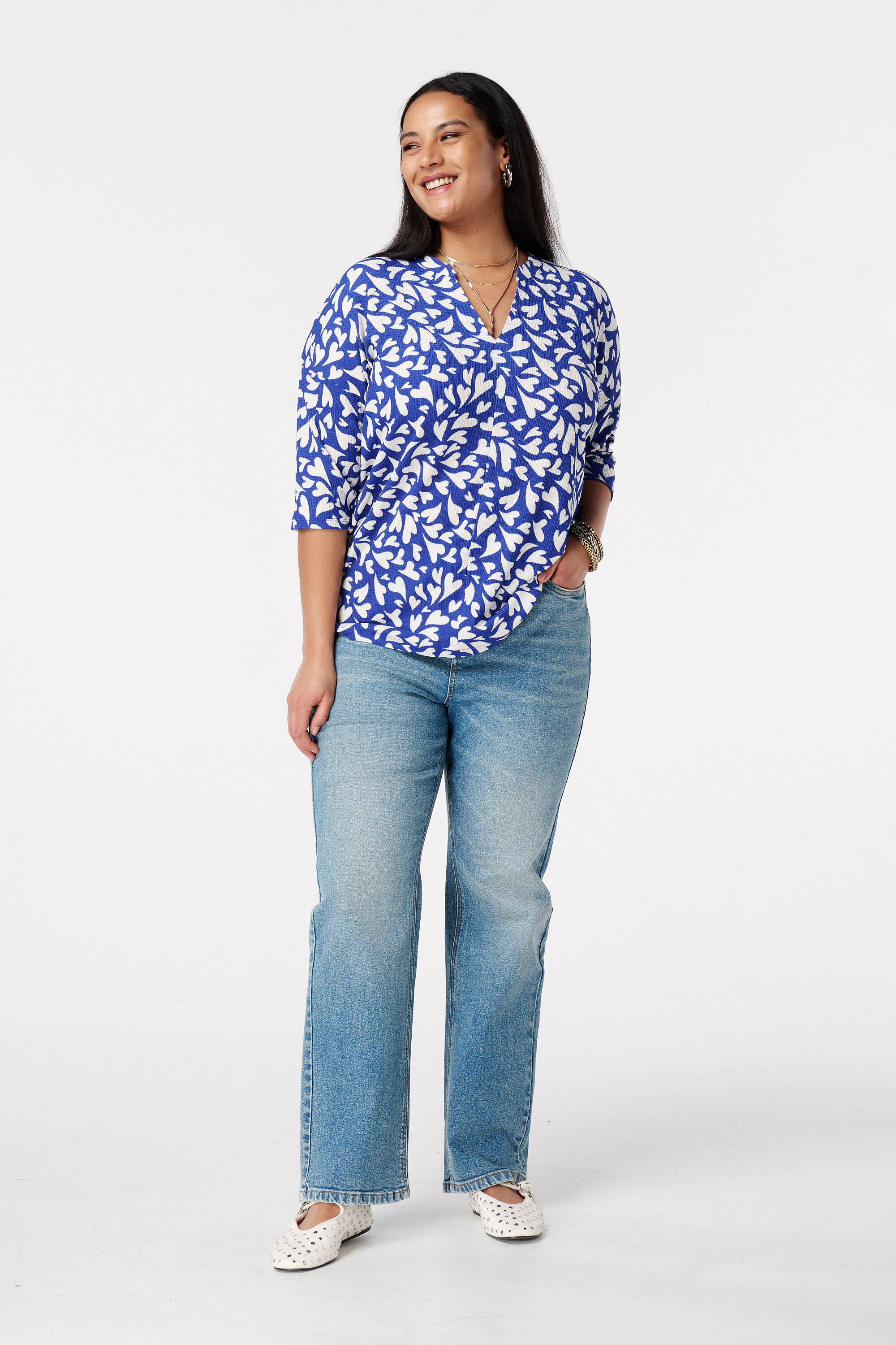 Top met driekwart mouwen image number 5