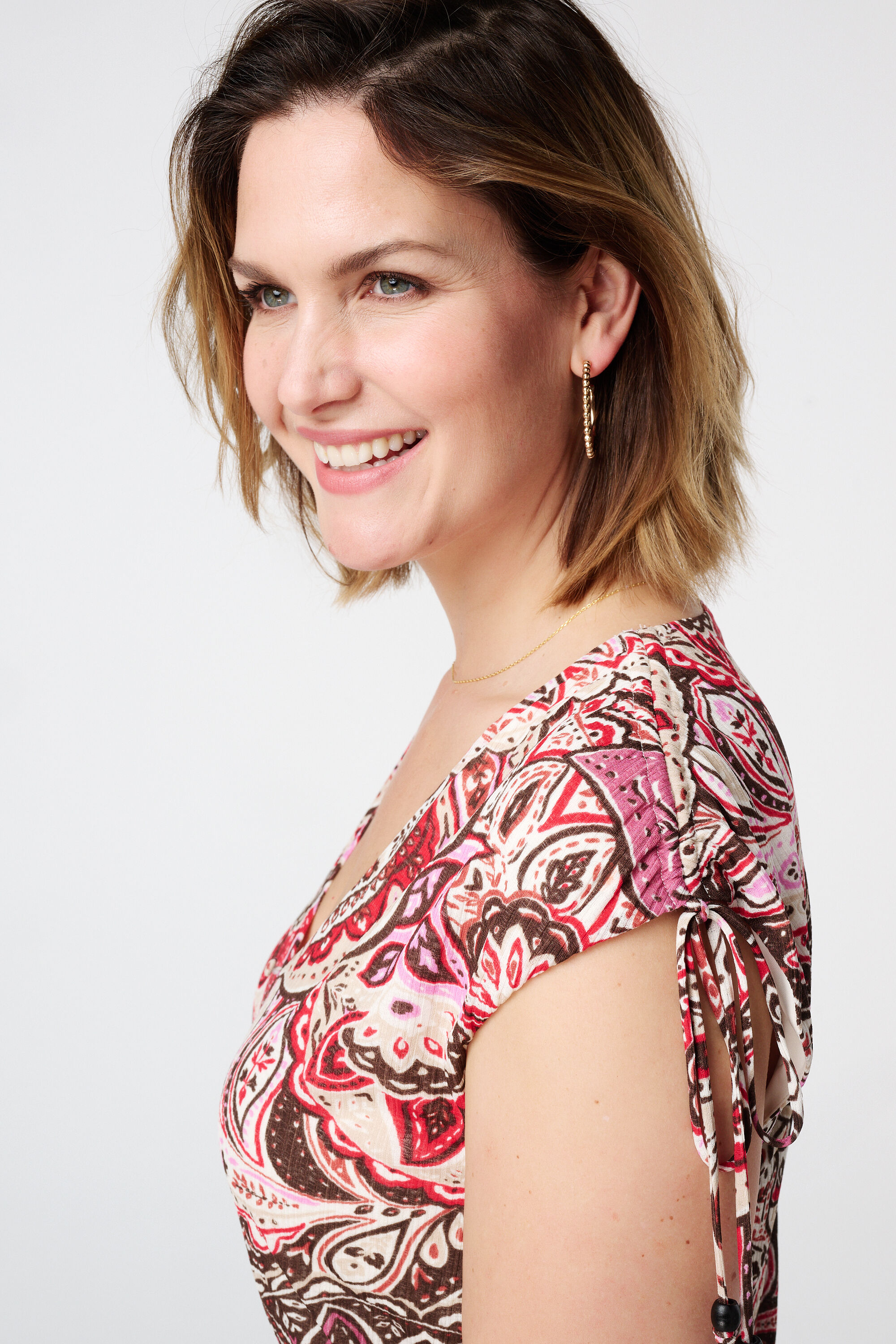 Midi jurk met paisley print image number 5