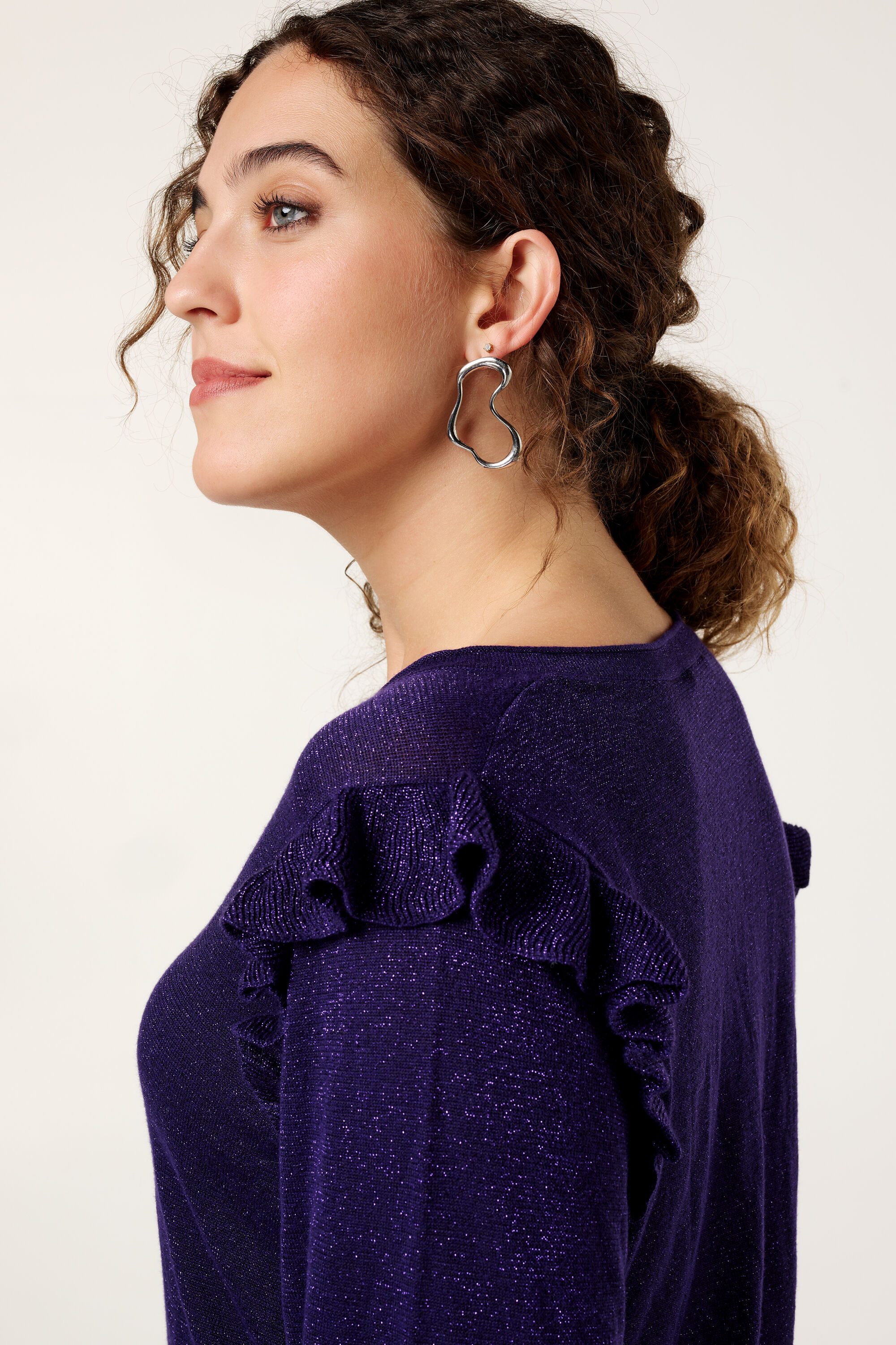 Trui met ruches en glitter image number 4