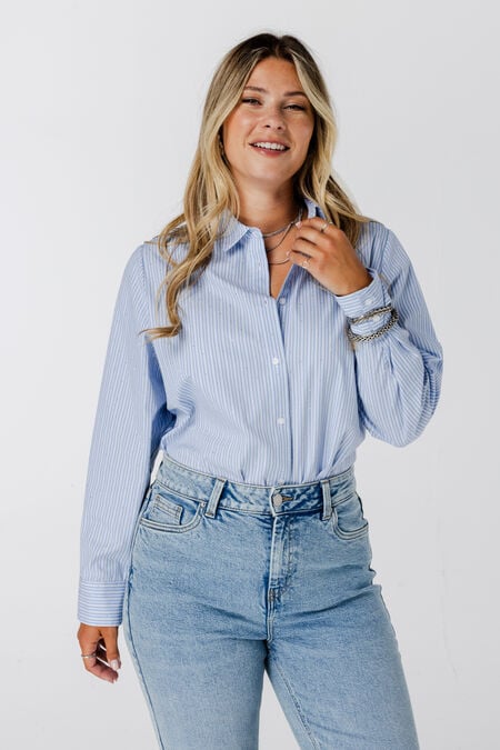 Gestreepte blouse met steentjes Gestreepte blouse met steentjes