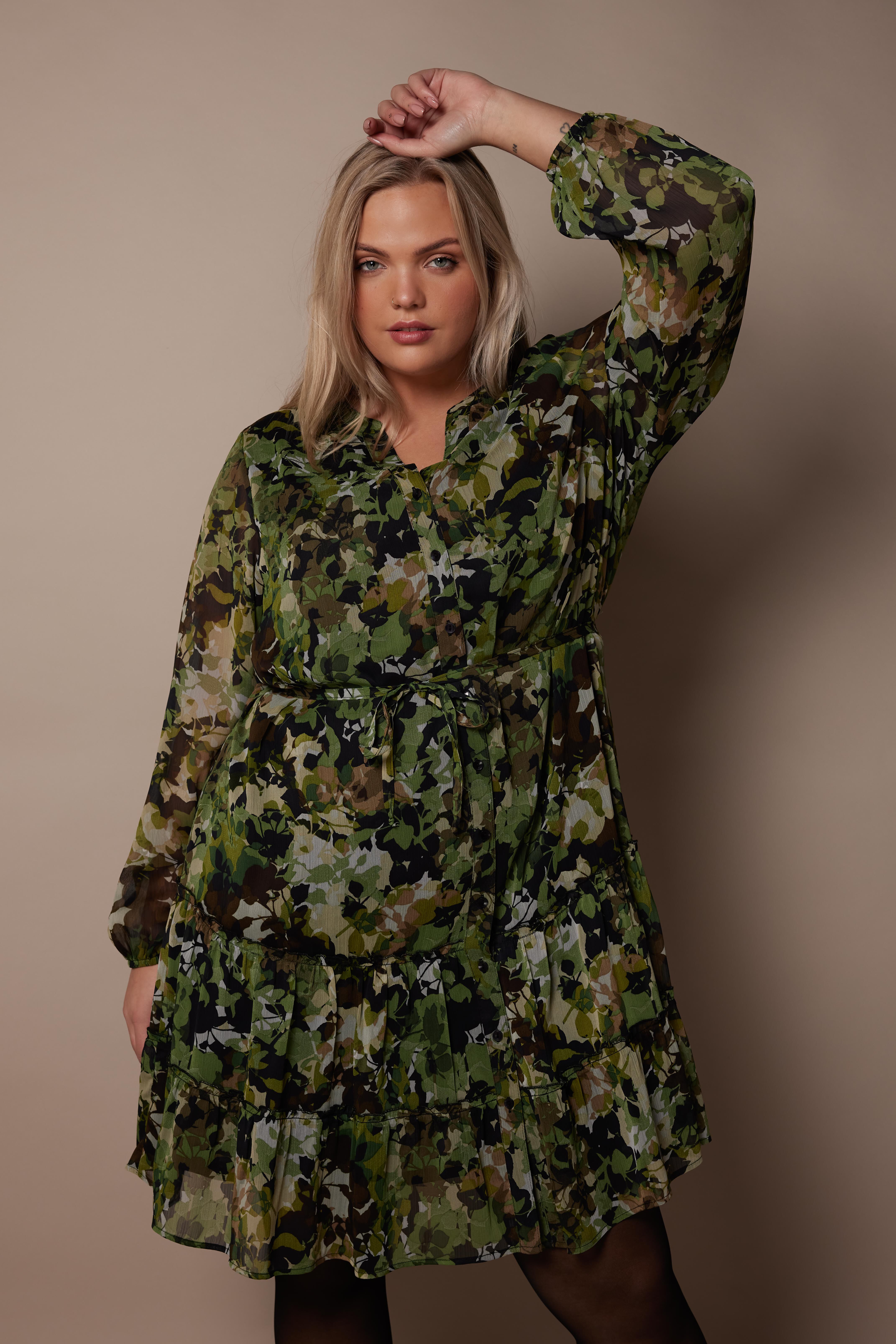One Size Fits M 3XL Lange Camouflage Tuniek Maxi Jurk Kleding Dameskleding Tops & T-shirts Tunieken 