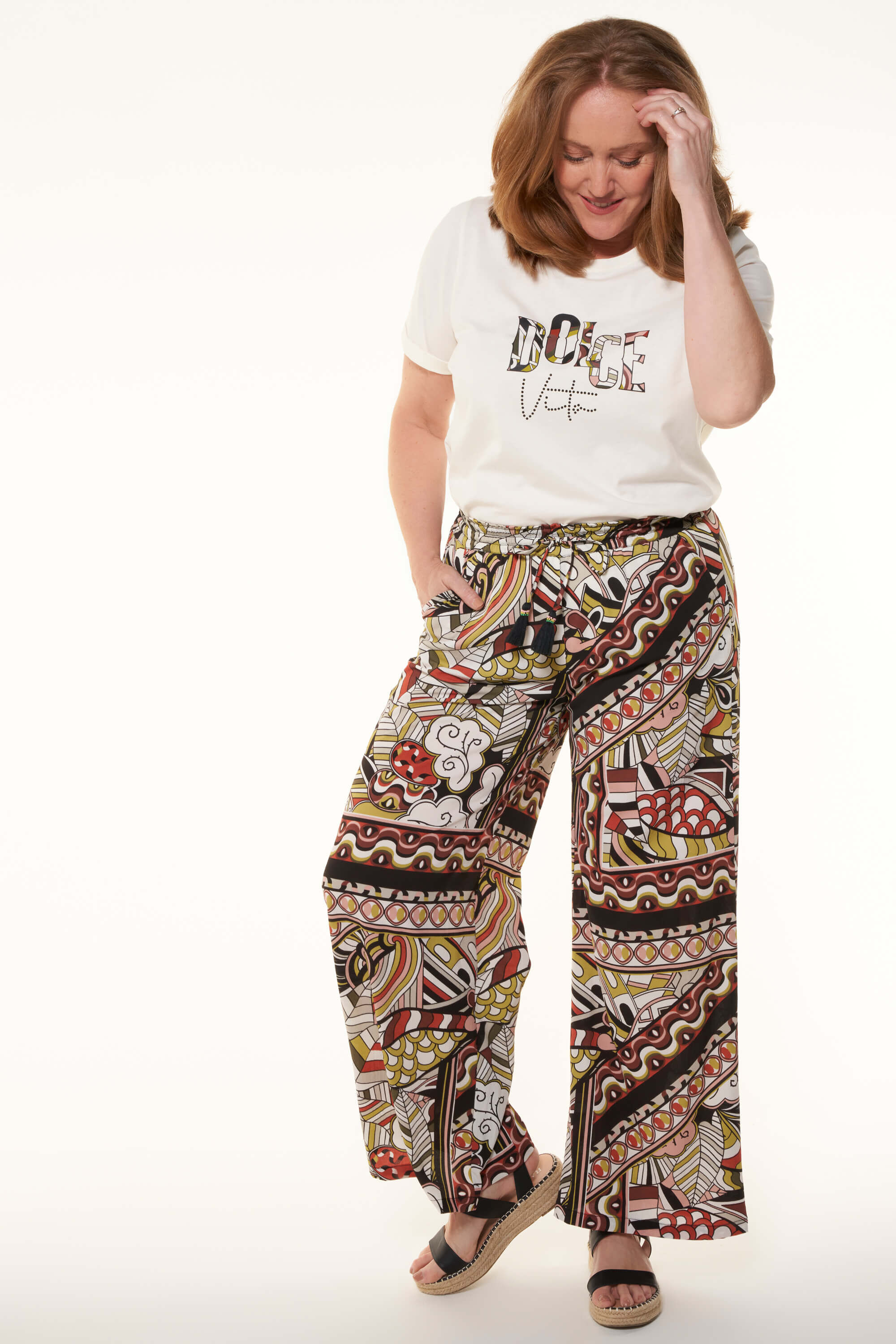 Wijde broek met print image number 6