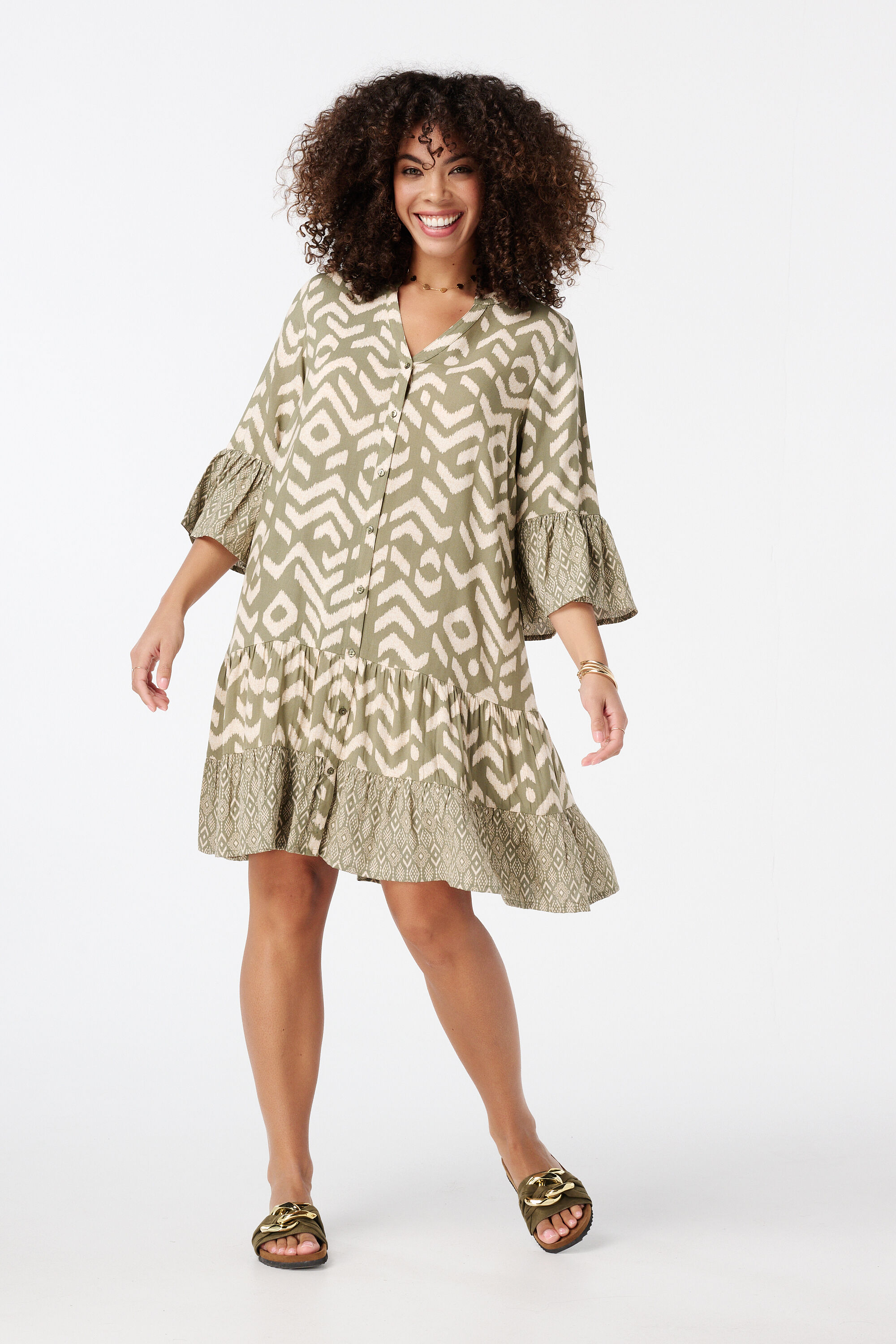 Luchtige jurk met print image number 5