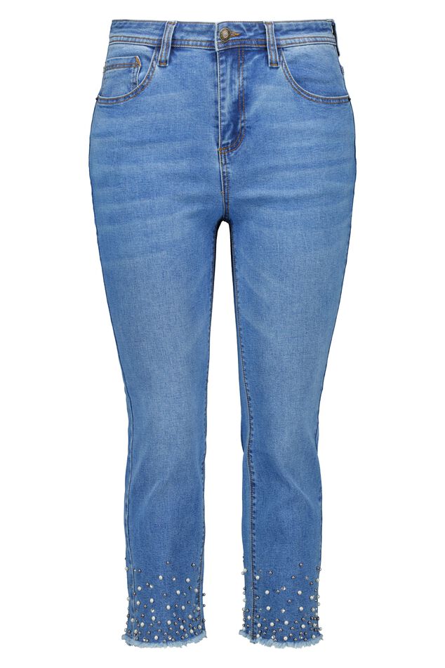 Straight leg jeans met kralen image 1
