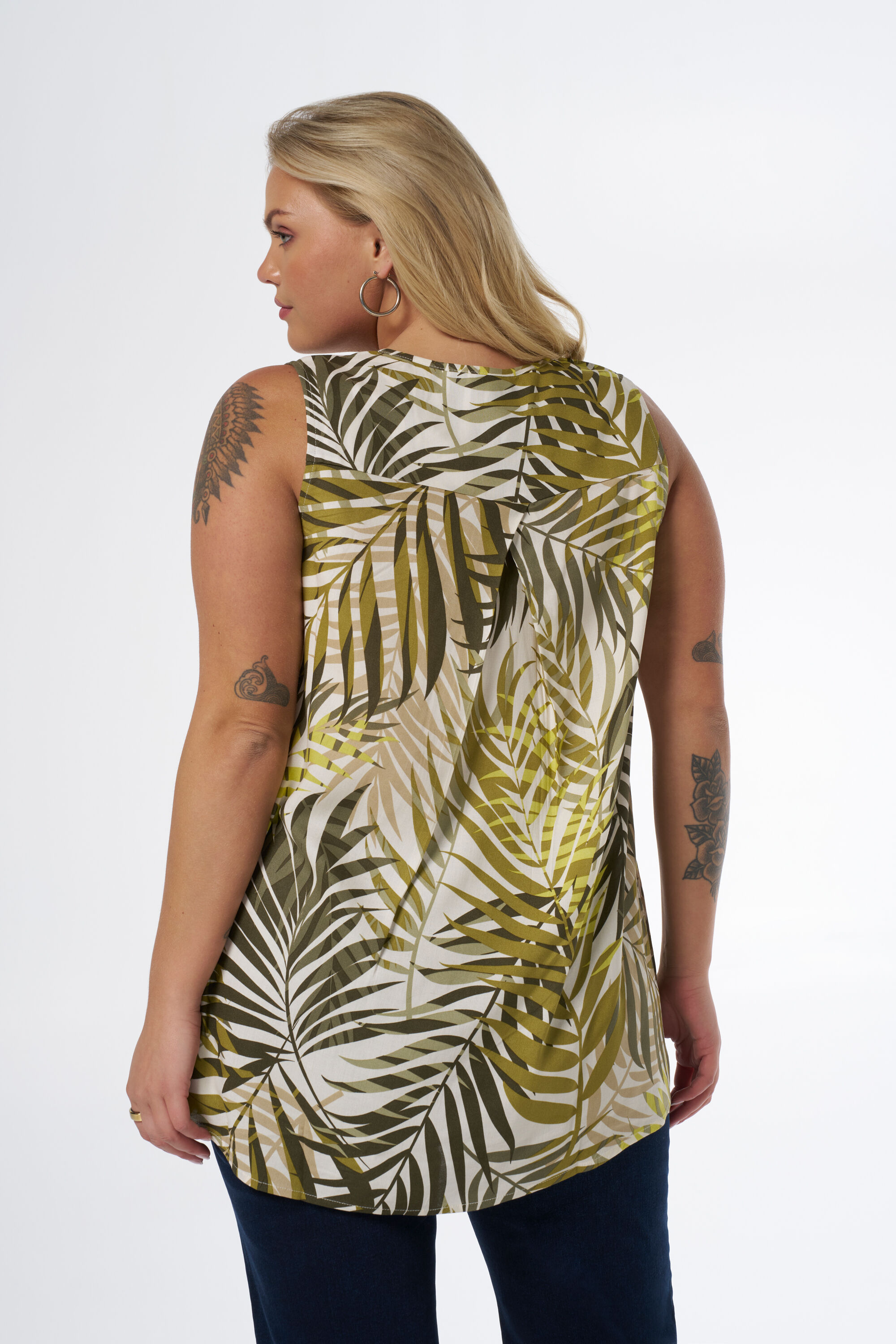 Mouwloze blouse met print image number 3