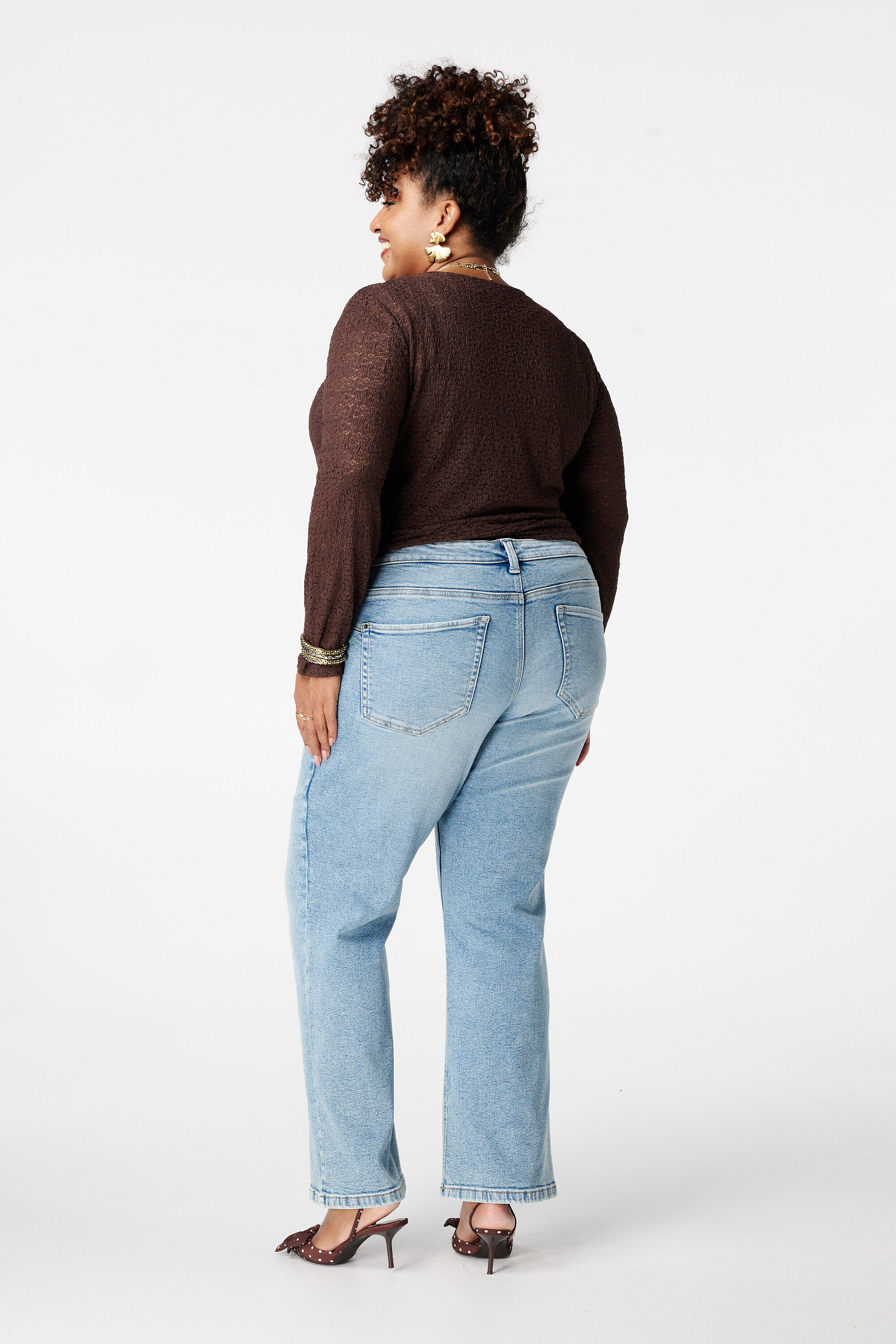 Straight leg jeans met mid waist image number 3