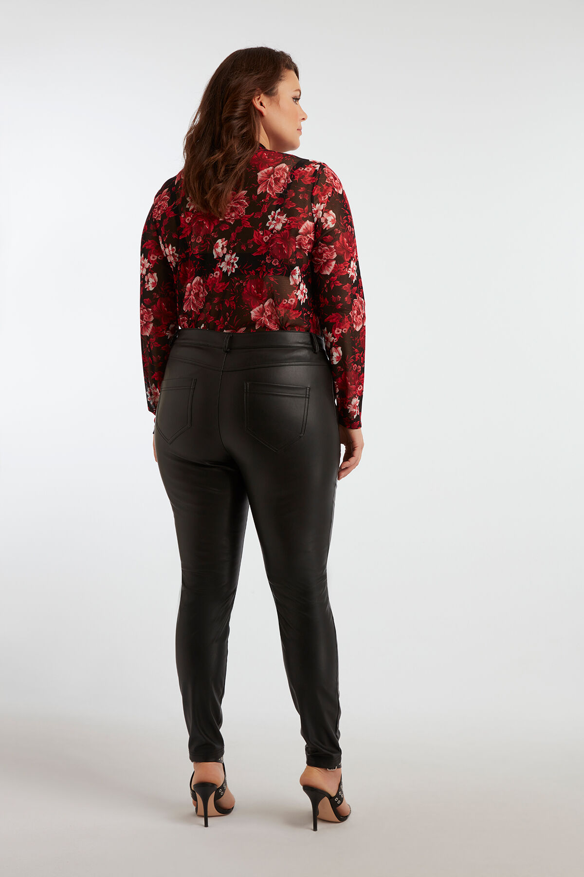 Imitatieleren slim leg broek image number 6