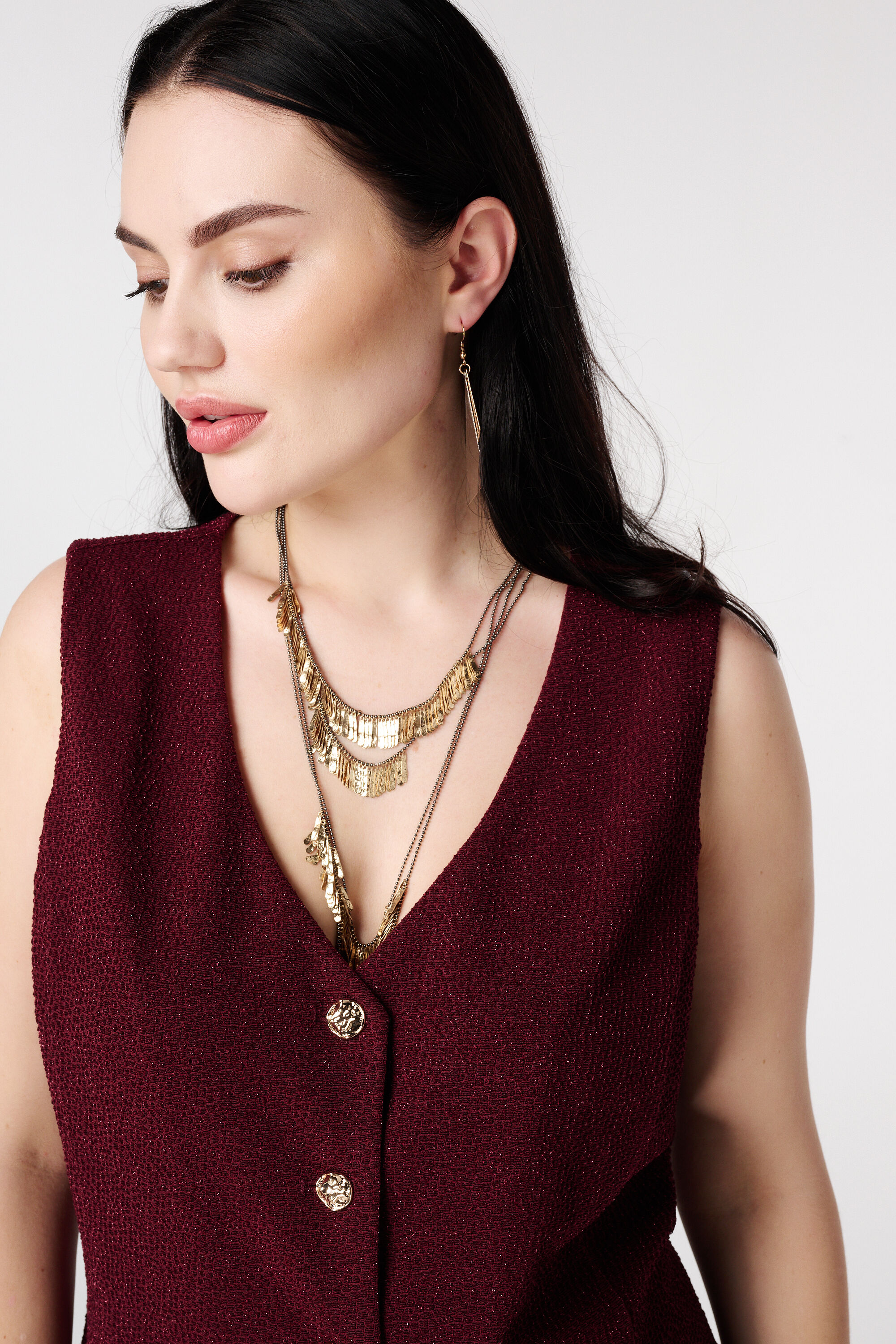 Gilet met knopen en lurex image number 4