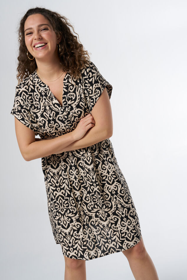 Ruimvallende jurk met print image number 5