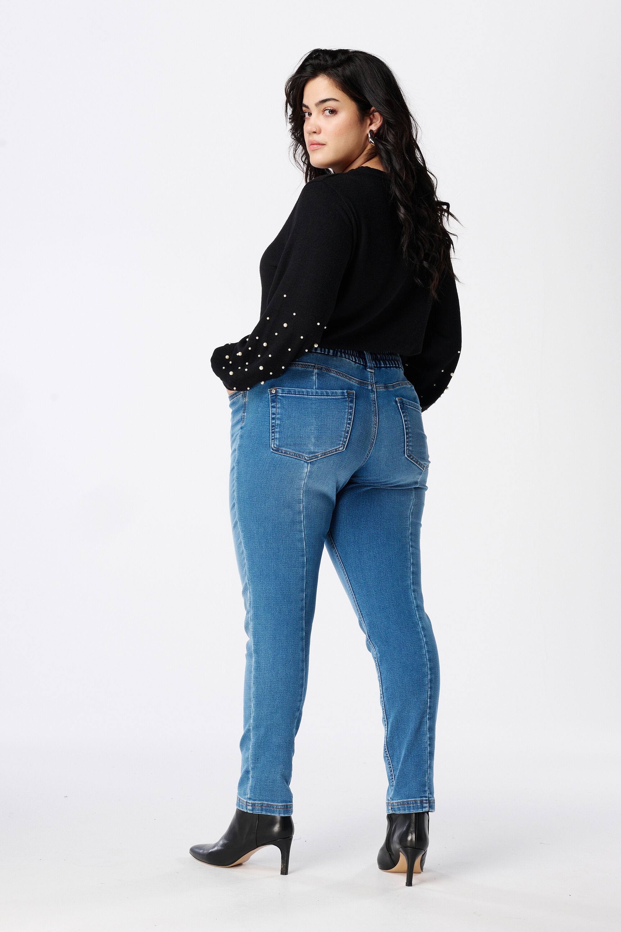 Denim jogger broek image number 3