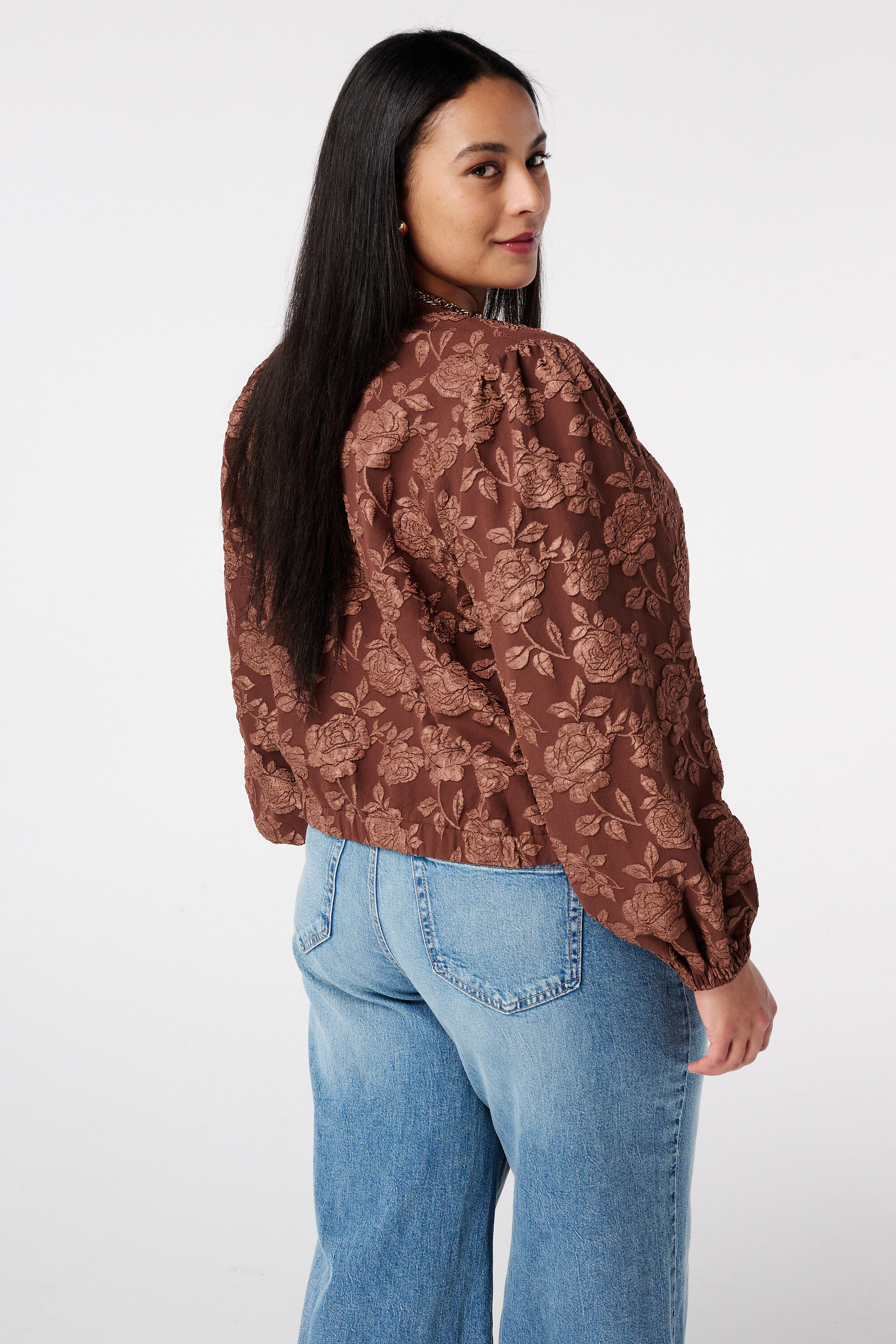 Bomber met 3D bloemen print image number 3