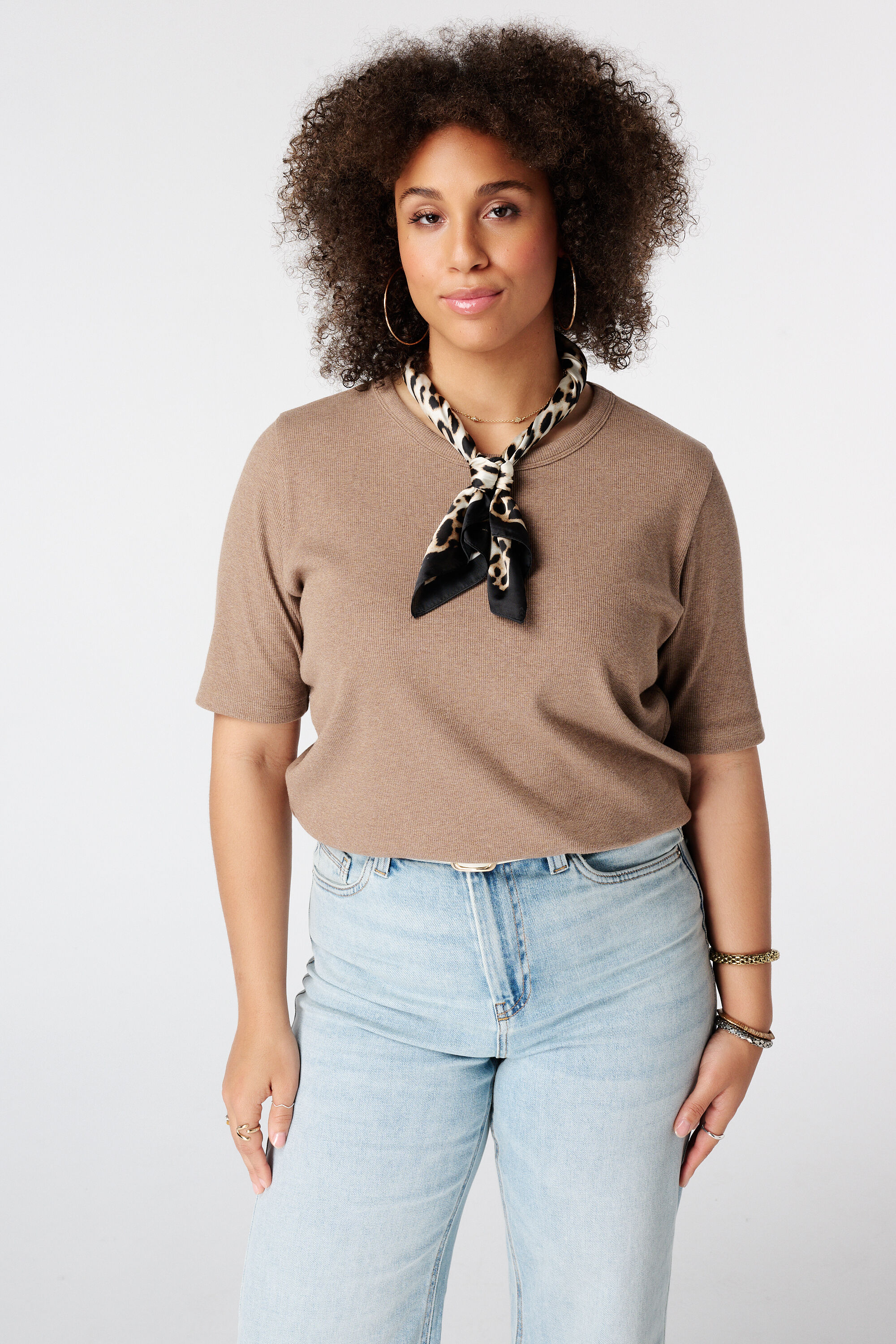Basic top van ribstof