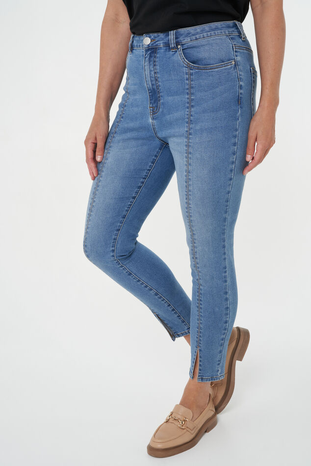 Skinny jeans met split details image number 6
