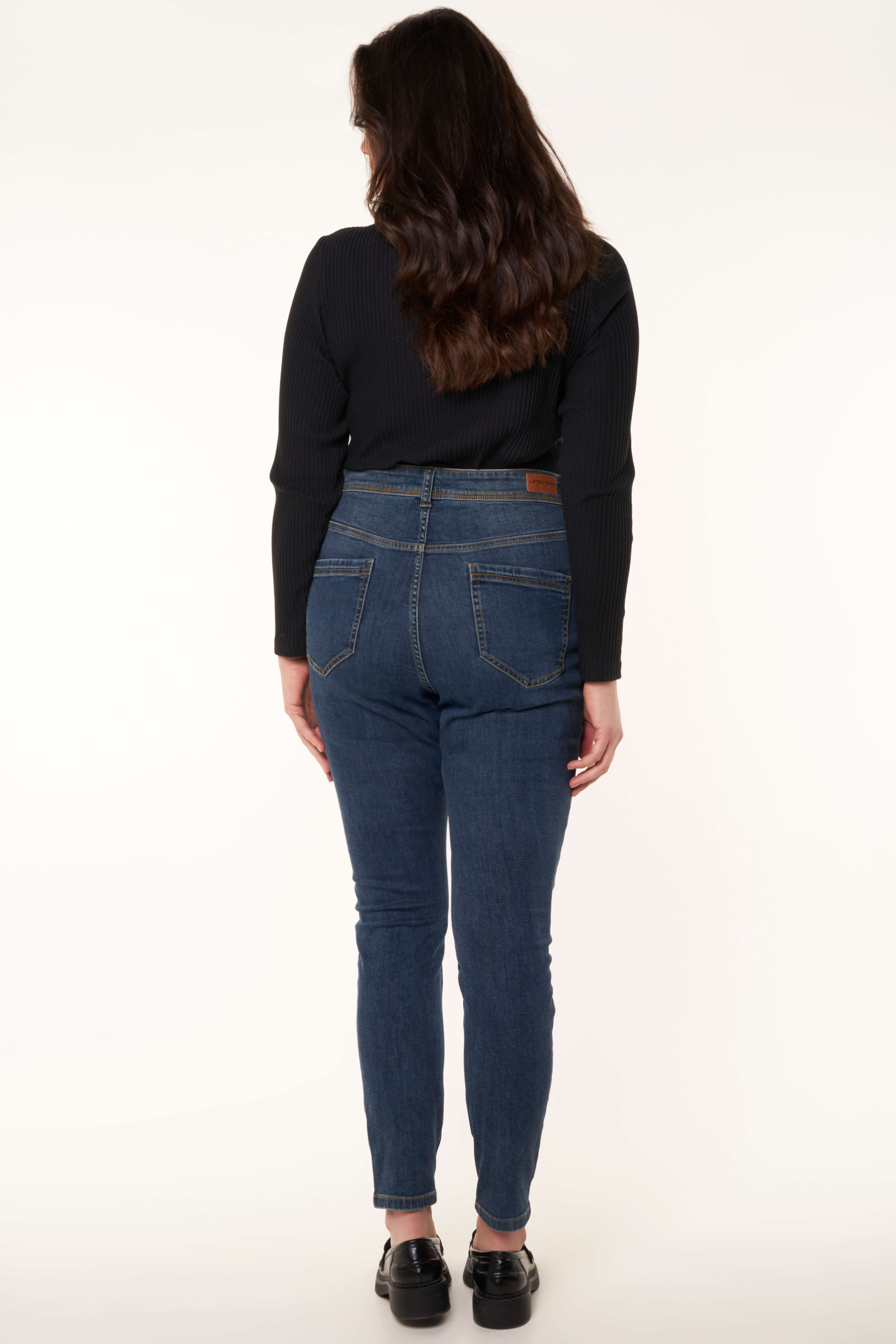 Skinny leg high waist jeans CHERRY image number 3