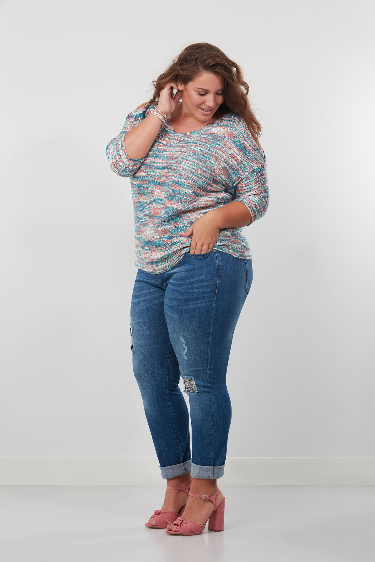 Trui met opengewerkte schouders image number 3