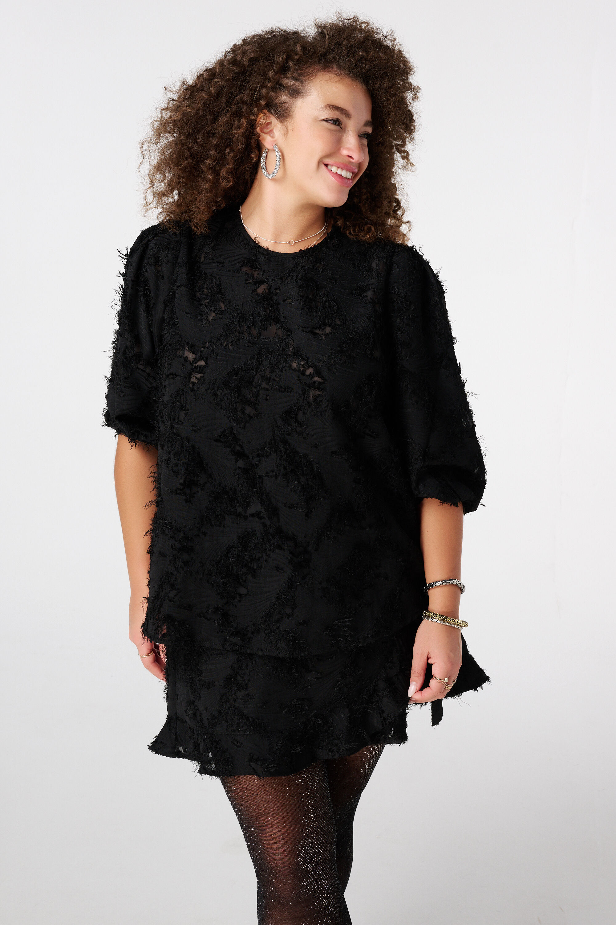 Blouse met korte pofmouw image number 0