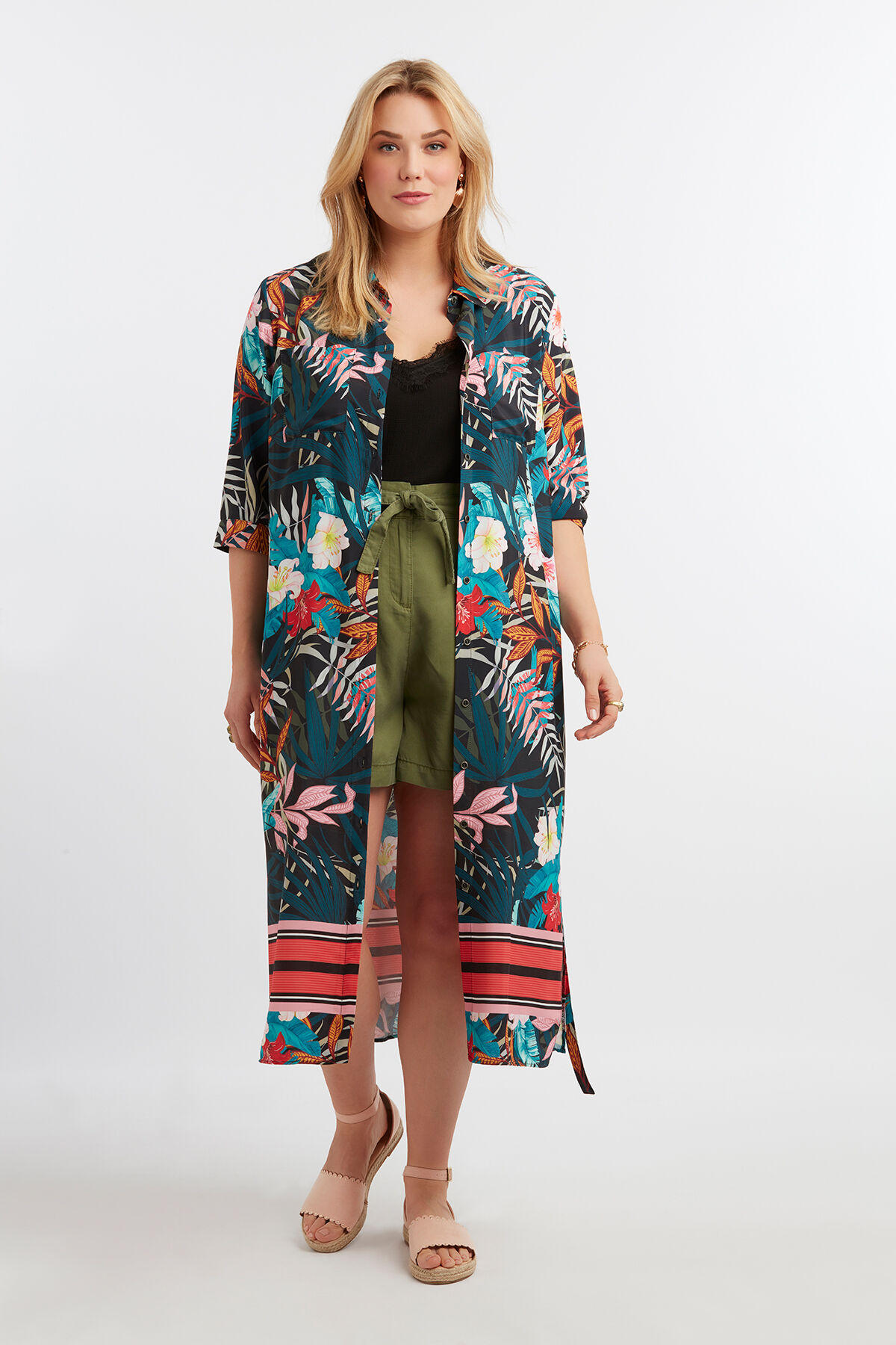 Blousejurk met tropische print image number 5