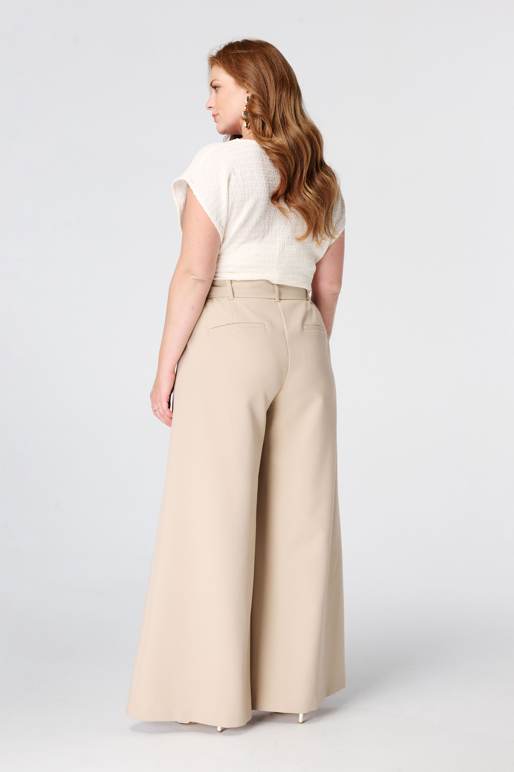 Wide leg broek met ceintuur image number 3